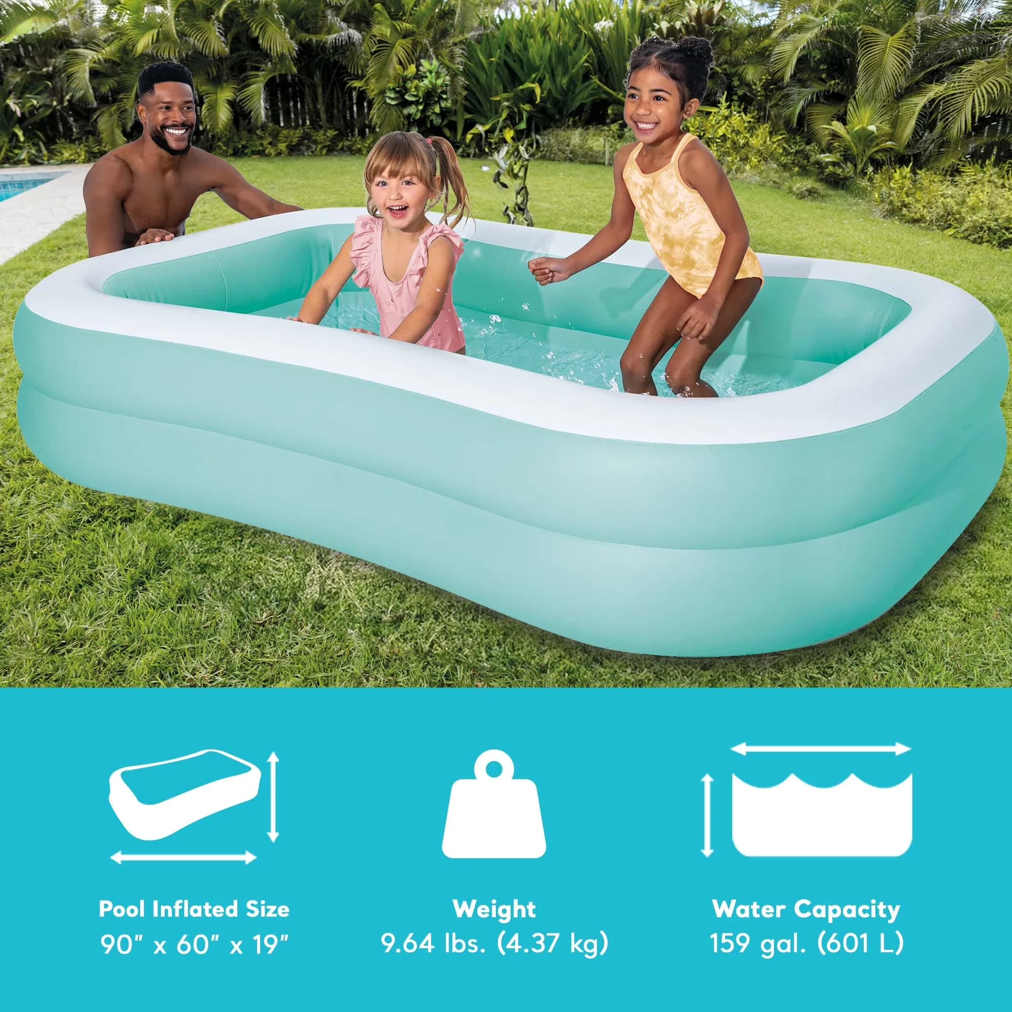 Inflatable Pool Premium with Recommended age: 3 and up, Swim Center Family - Blue Model 0AF020