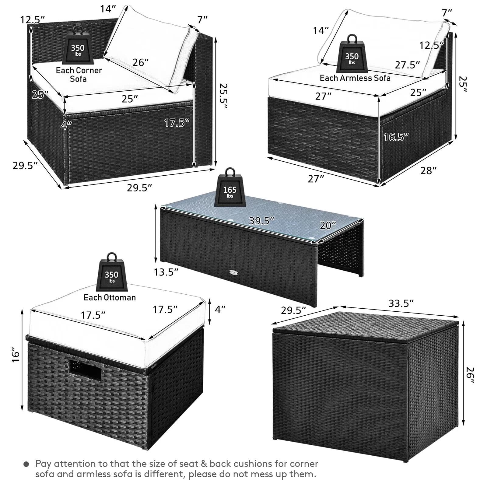Professional Outdoor Sofas Sectional with Waterproof, Modern - Rattan Turquoise Model 00C583