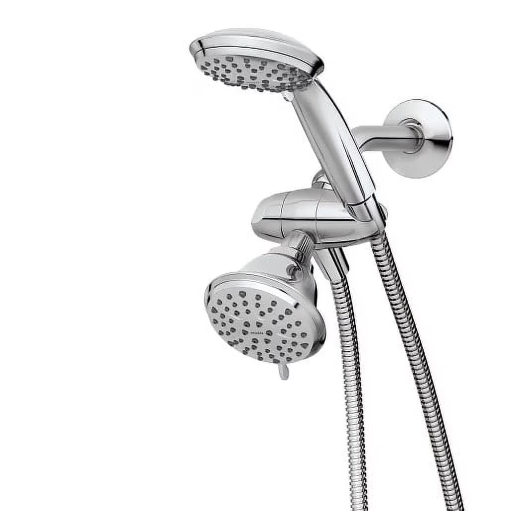 Shower Head Efficient with 3-Way, Flexible, 218C0 - Metal Silver - Heavy Duty Model 91C07F