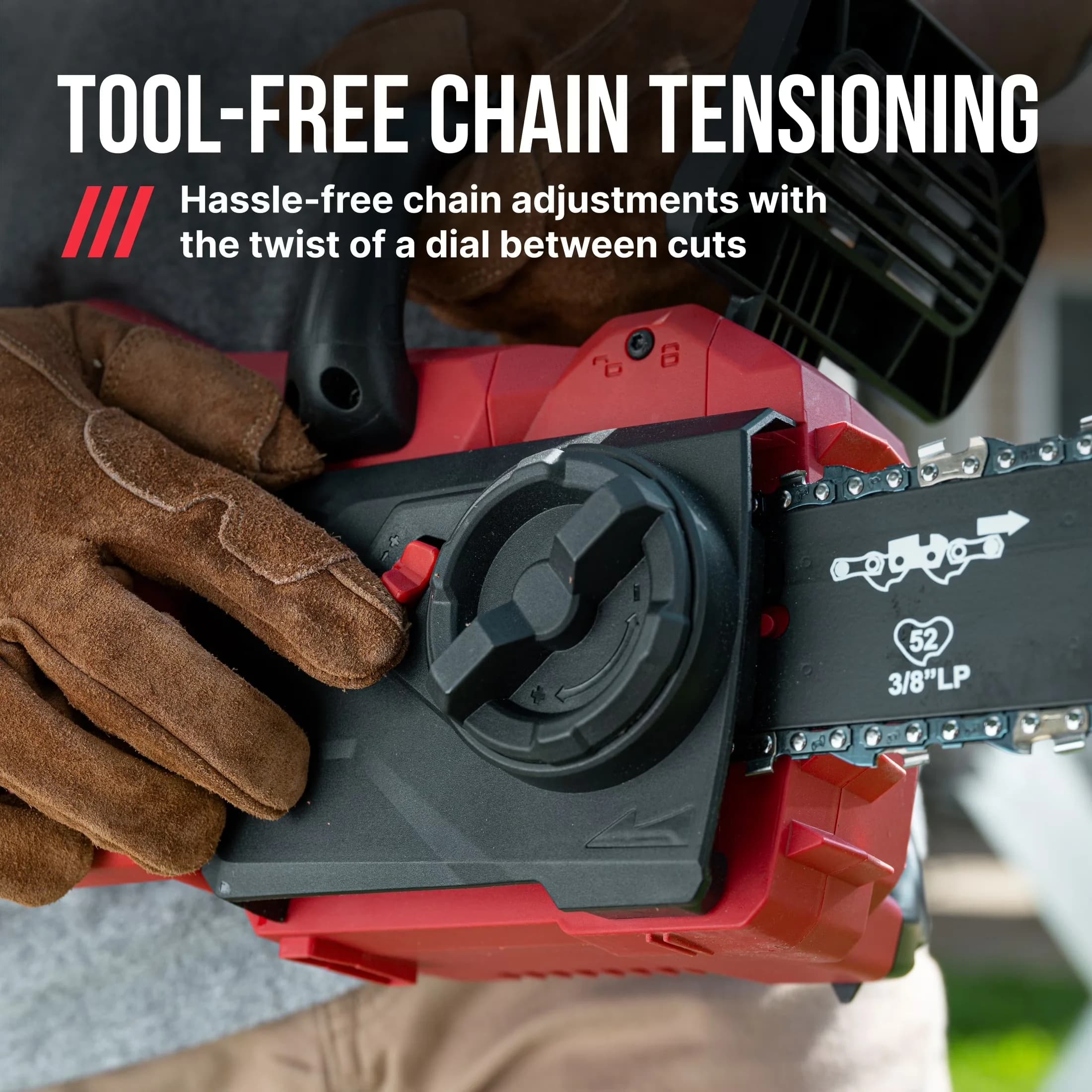 Quality Chainsaw with Battery, 60W, 40V - Red - Modern Design Model 5A3824