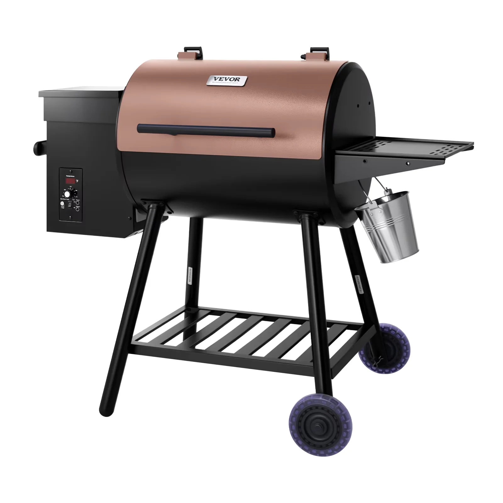 Premium Smoker with Rust Resistant, 8 in 1 BBQ Grills, Wood Pellet Grill - Carbon Steel Black Model 1BFBE4