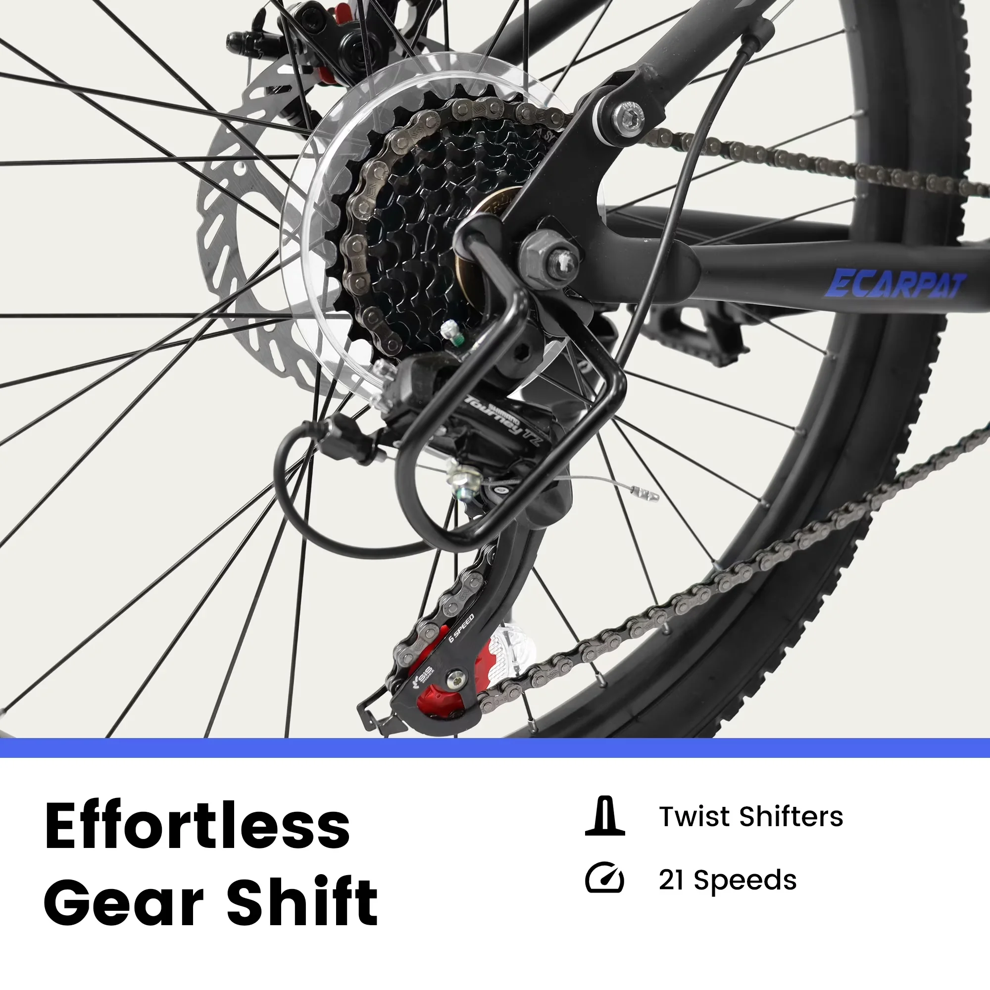 Mountain Bike Stylish with Adjustable Seat, Lightweight, 26 Inch - Black Model F9ABAF