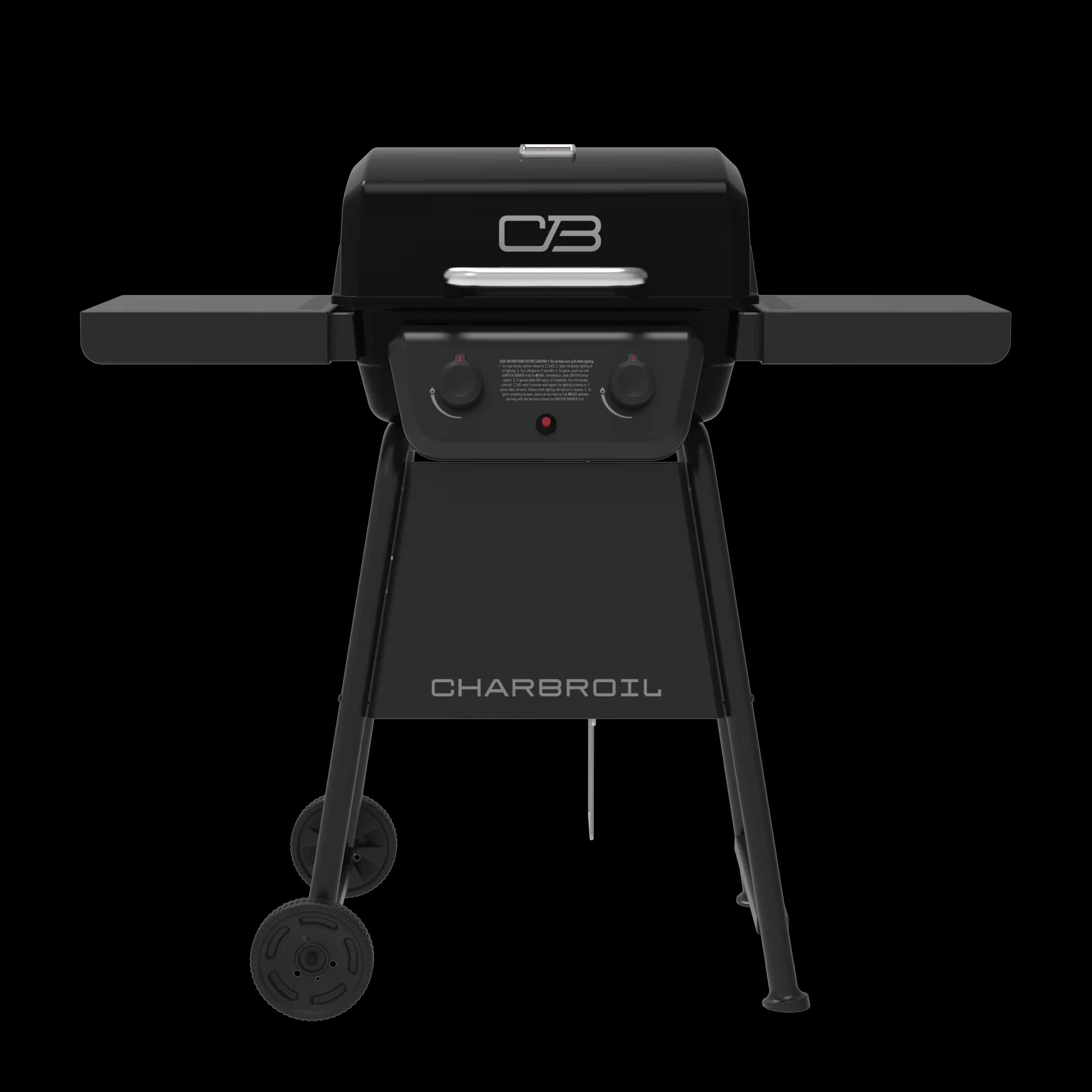 Quality Gas Grill with Heat Thermometer, Warming Rack, Wheels for easy portability - Black Heavy Duty Steel Model D54013