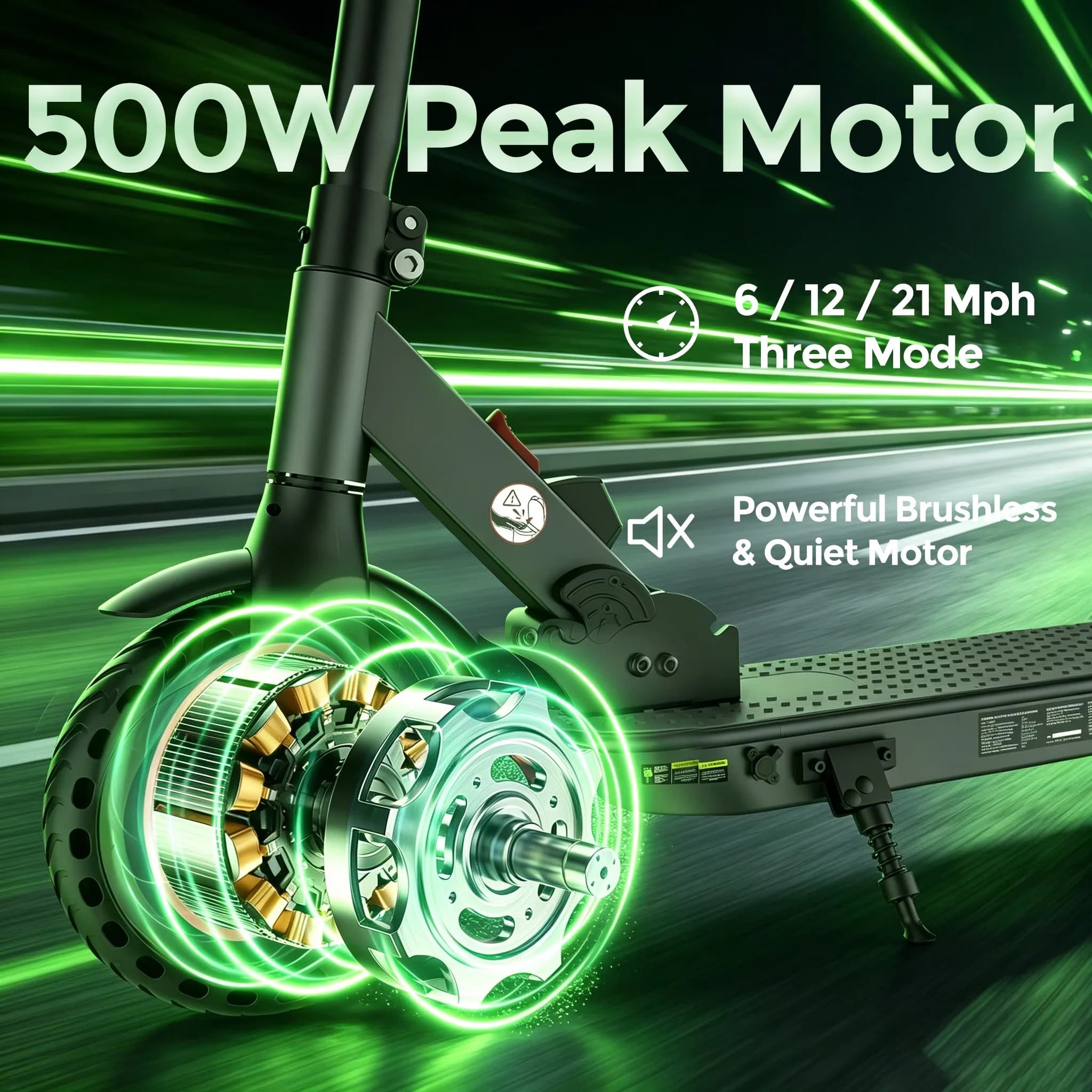 Stylish Scooter with 350W, Foldable, 350W Electric - Aluminum, Rubber - Rustic Charm Model 99CBF3