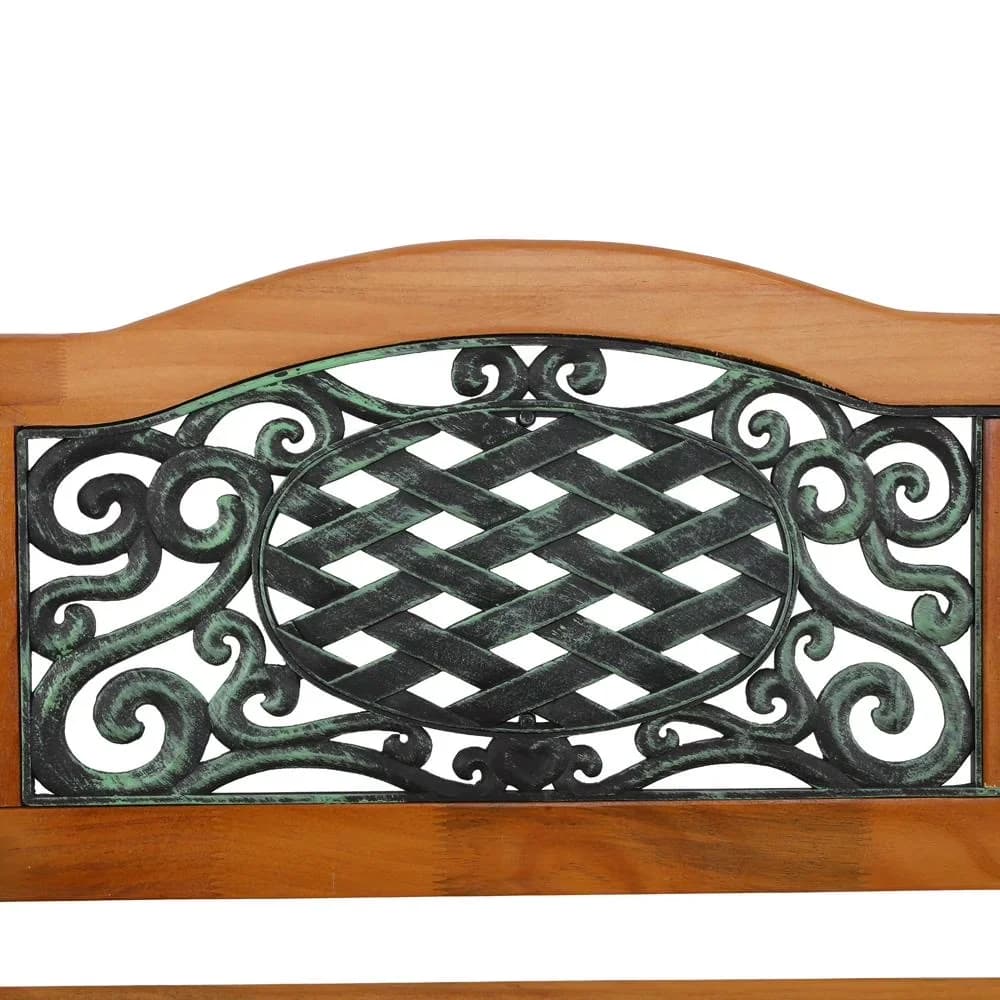 Patio Chair Stylish with Weather-Resistant, Bronze, 50" Slats Park Hardwood Bench - Iron & Hardwood & Pvc Off-White Model E8FFBA