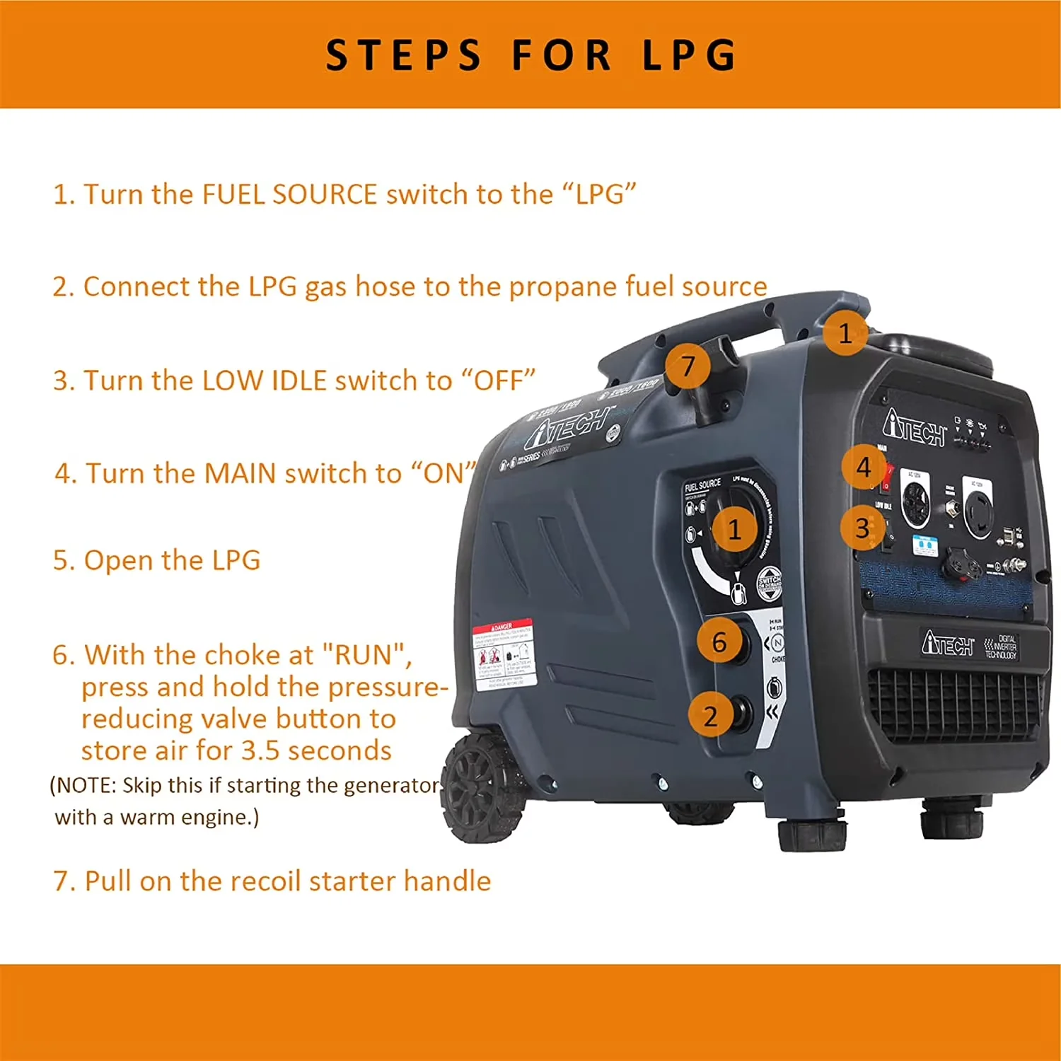 Professional Generator with 2300W, Overload Protection, Super Quiet Operation for Home - Model ED258D