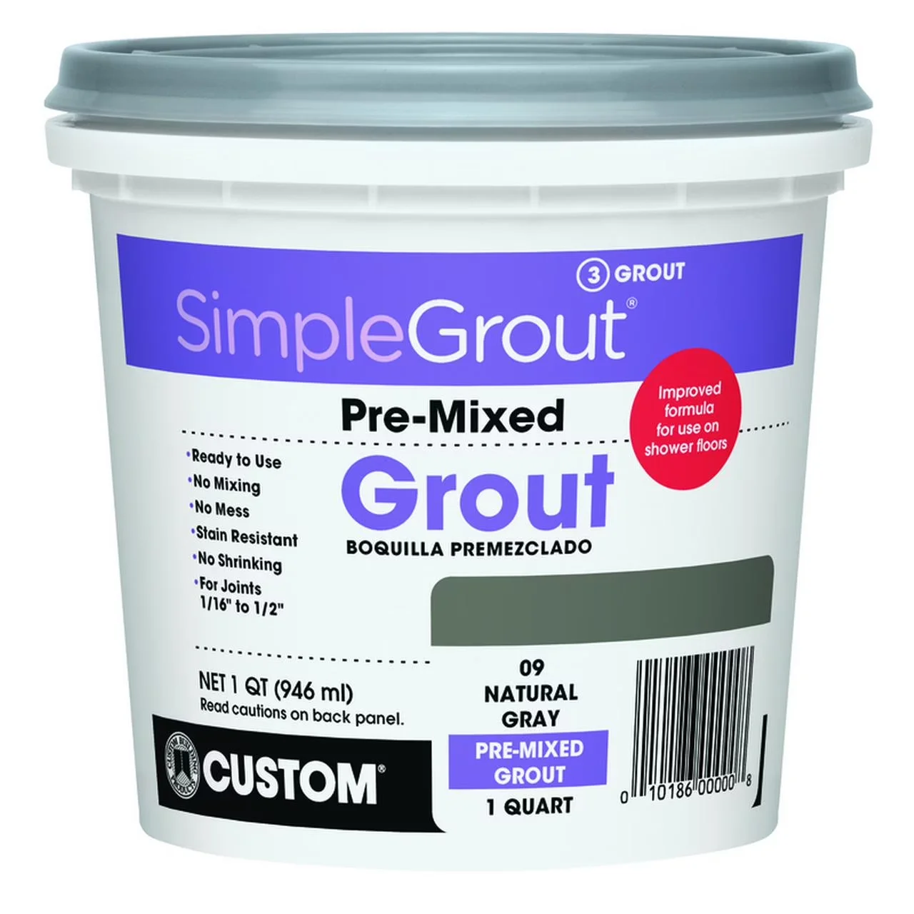 Durable Grey Vinyl Flooring Vinyl Plank Flooring with Stain Resistant, Sub Brand: SimpleGrout - Off-White Quart Model 10F53D