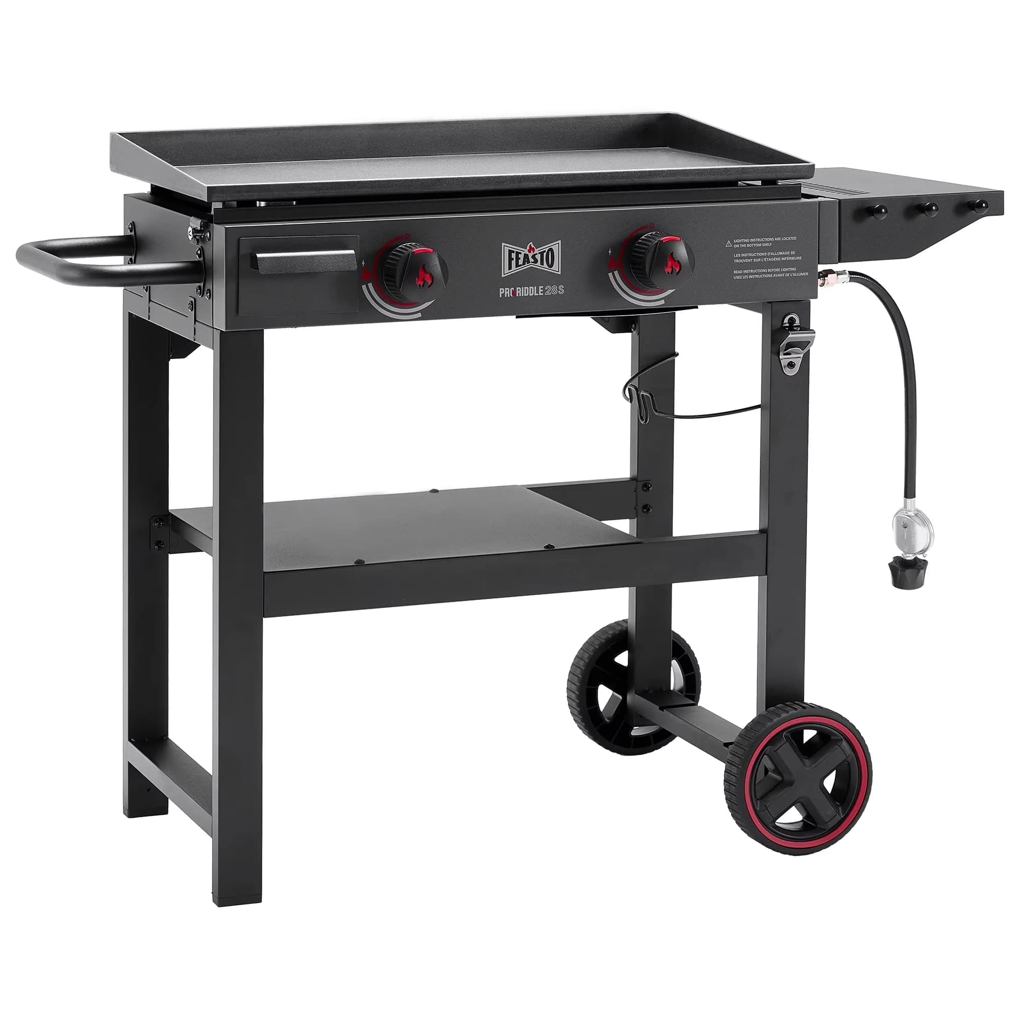 Compact Flat Top Grill with 30000 BTU, Rust Resistant - Steel Black for Camping Model 35D859