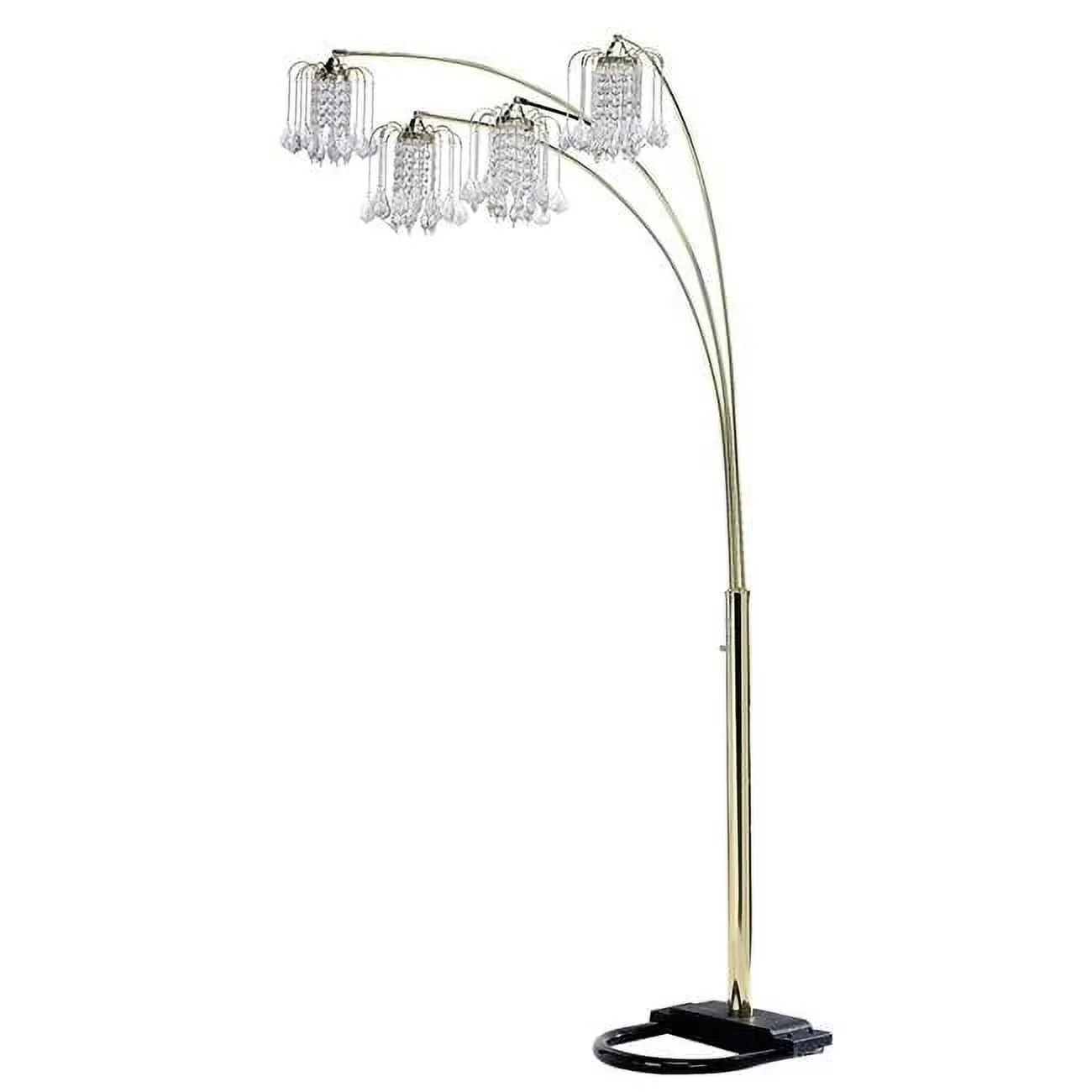Classic Floor Lamp with Incandescent, Dimmable, Adjustable Height - Metal Gold Model E003A1