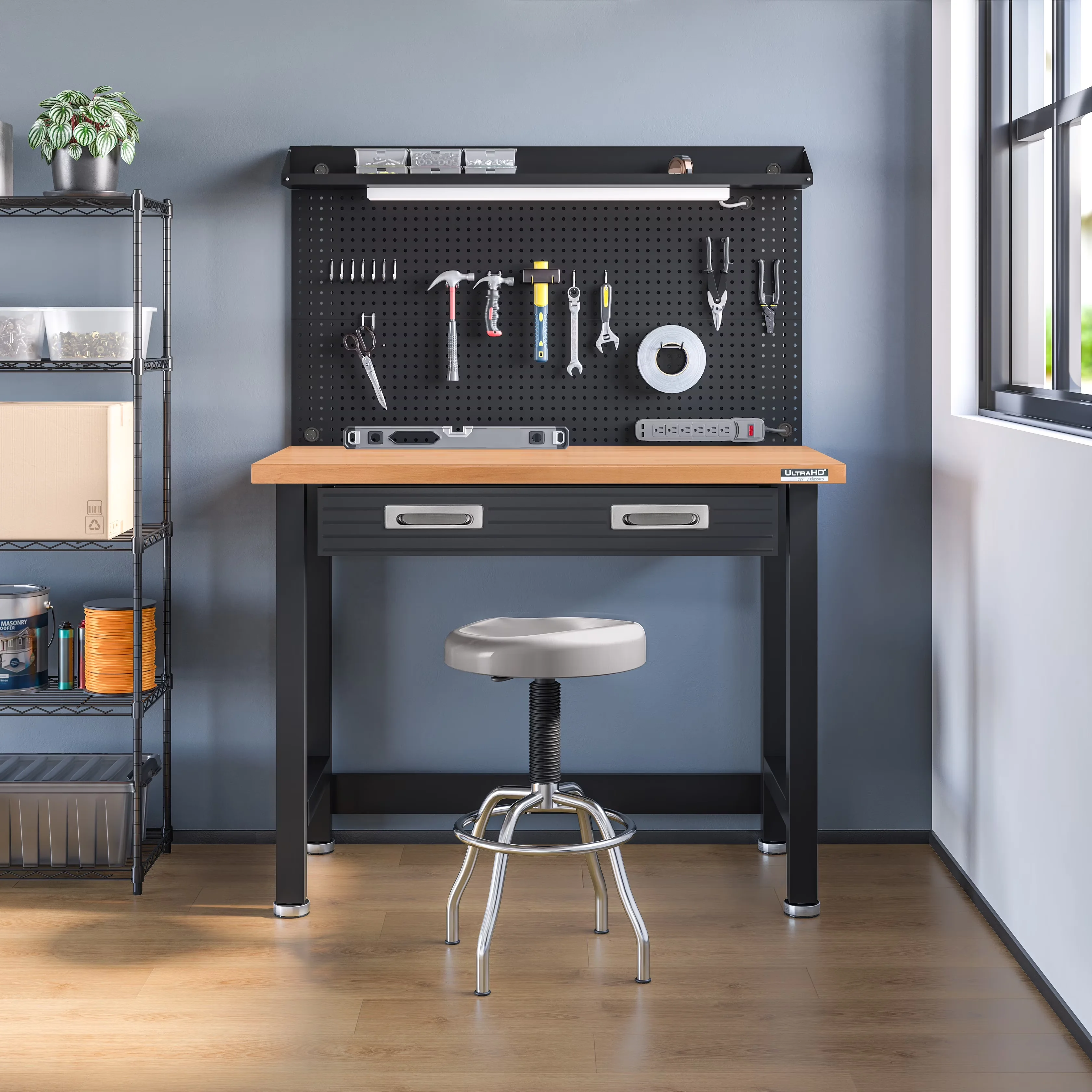 Efficient Toolstorage with Fire-Resistant, Pegboard - Metal Gray UltraHD Model 331308