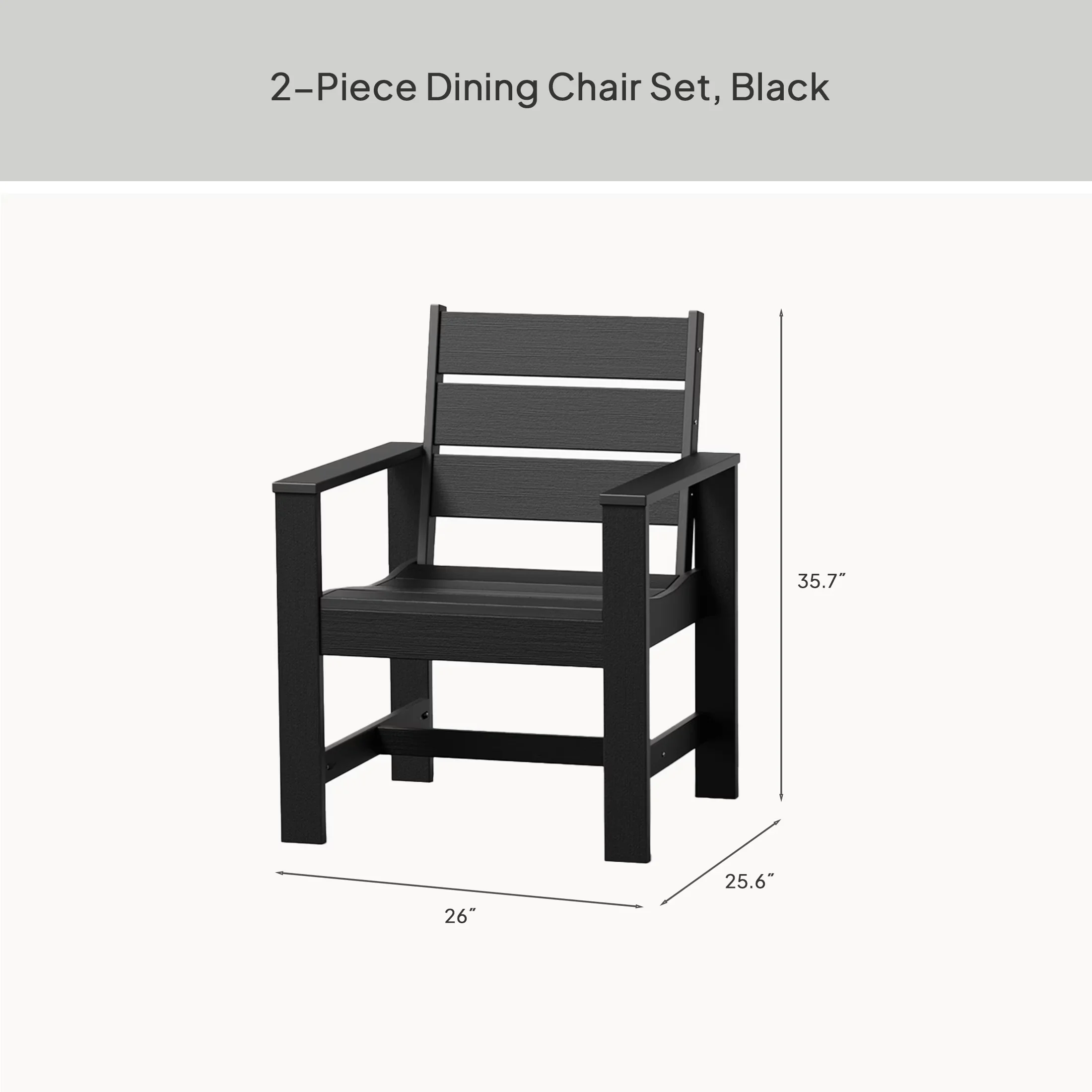 Patio Chair Quality with Transitional, Weather-Resistant - High Density Polyethylene, Hdpe Black Model A123EE