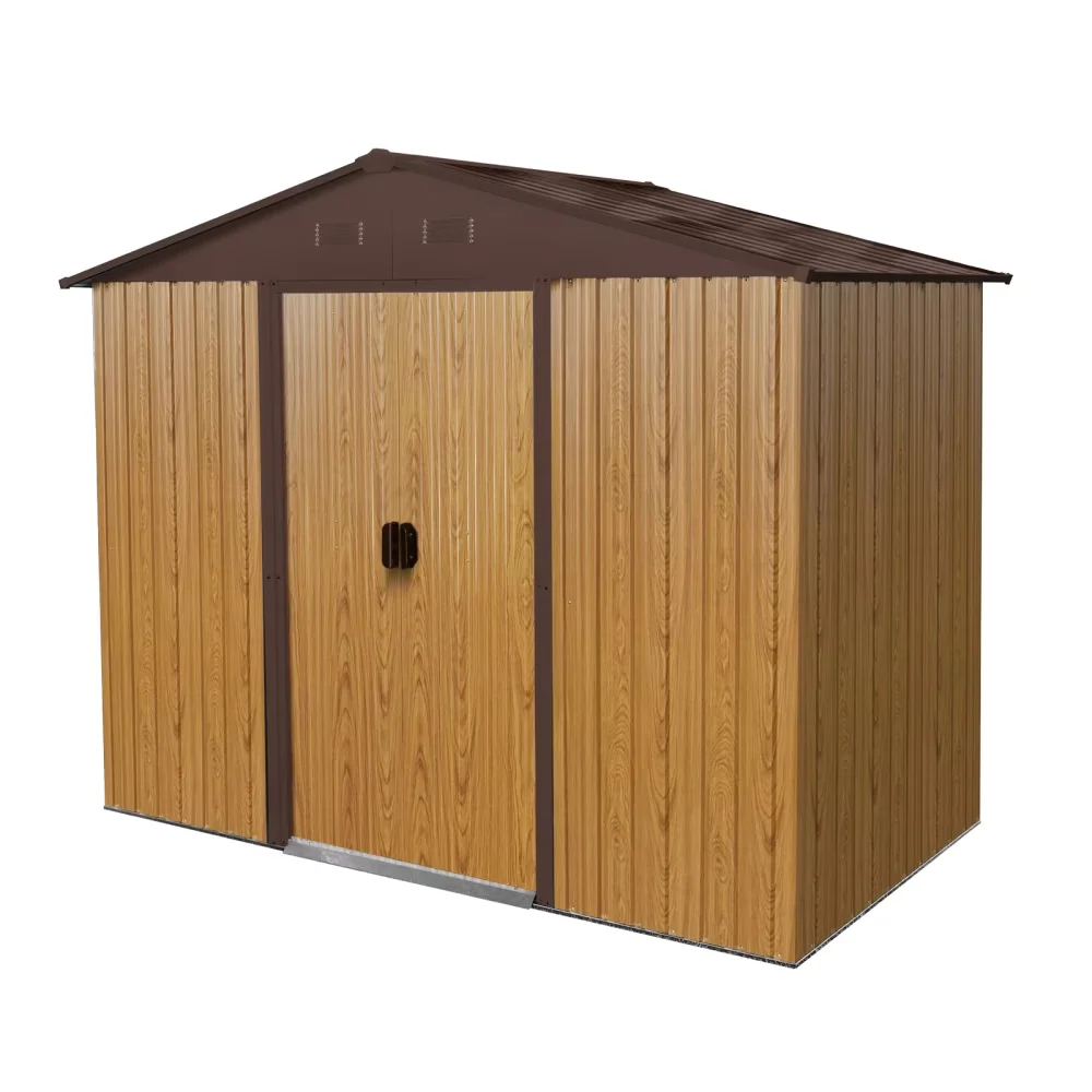 Shed Stylish with Impact-Resistant, Rot Resistant, Water-Resistant - Metal Brown Model BC942B