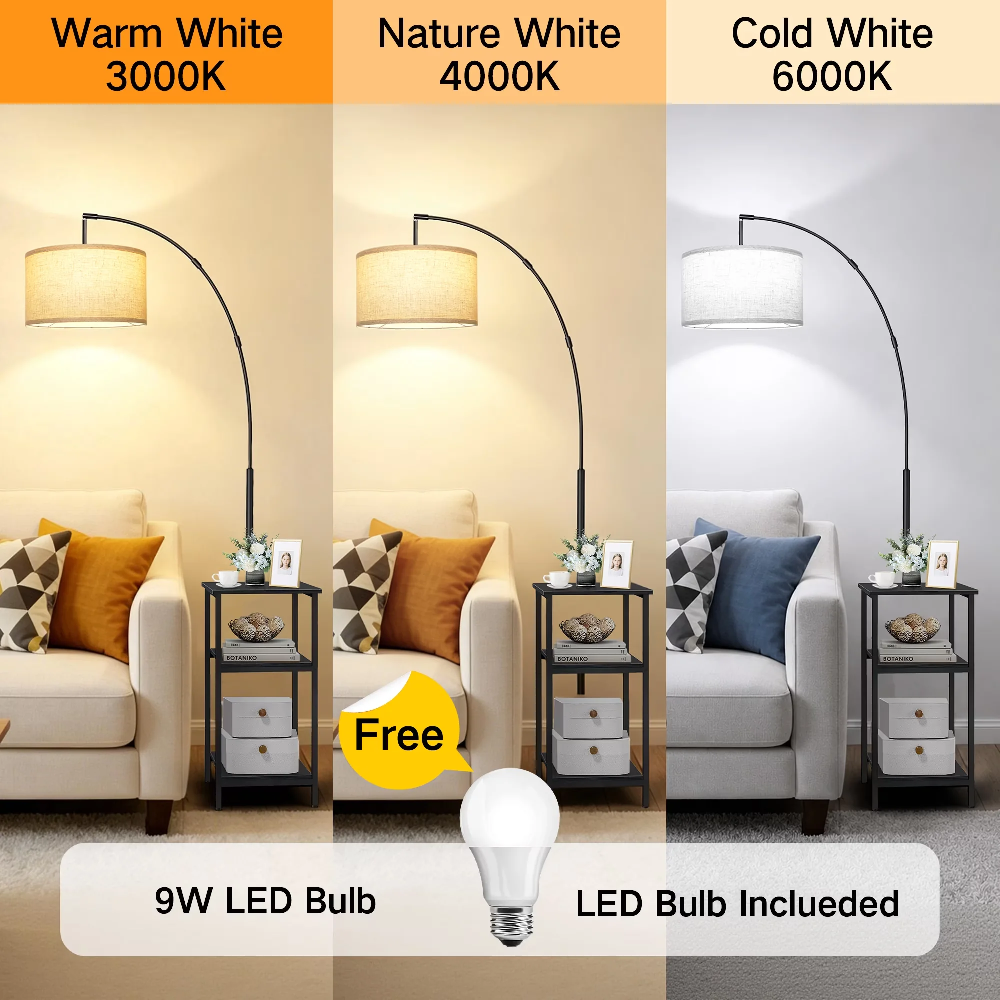 Floor Lamp Professional with Table, End Table - Easy to Use Model 85FCD7