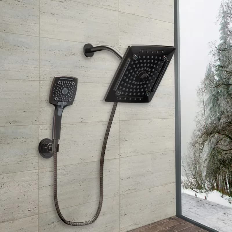 Versatile Shower Head with With Handle, Easy To Install, Adjustable - Bronze Abs, Stainless Steel Model 1A9751