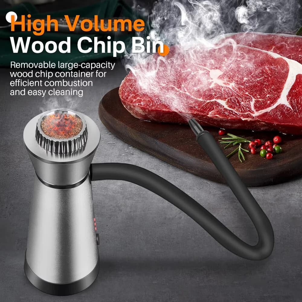 Durable Smoker with Adjustable Air Vents, Portable Handheld Smoking Gun Infuser - Black Aluminum Alloy, Zinc Alloy, Plastic Model 9A2D66