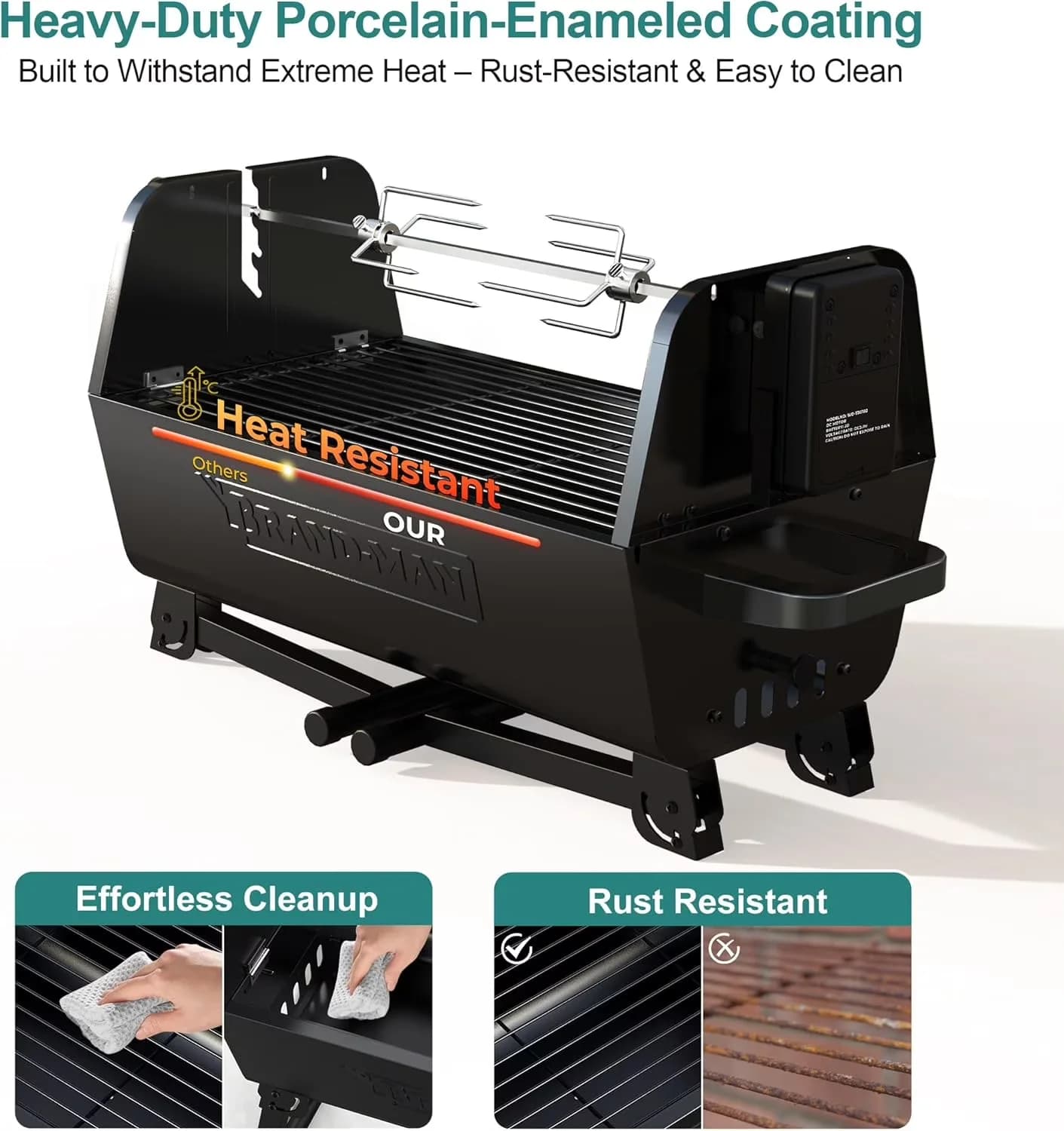 Versatile Flat Top Grill with Rust Resistant, Portable - Enameled Steel Model CA6176