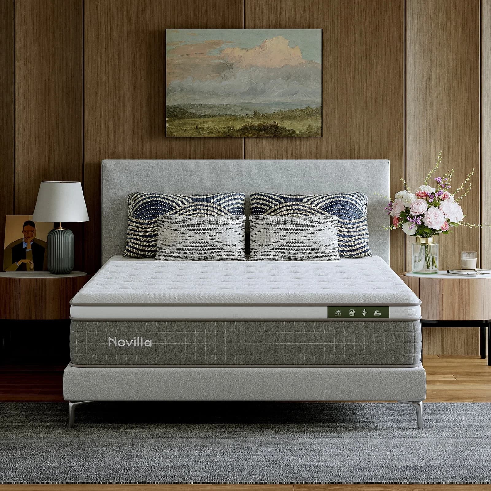 Versatile Mattresses Accessory with Cooling Technology, Mattress-In-A-Box, Breathable Construction - White Hybrid Model CF5F8F