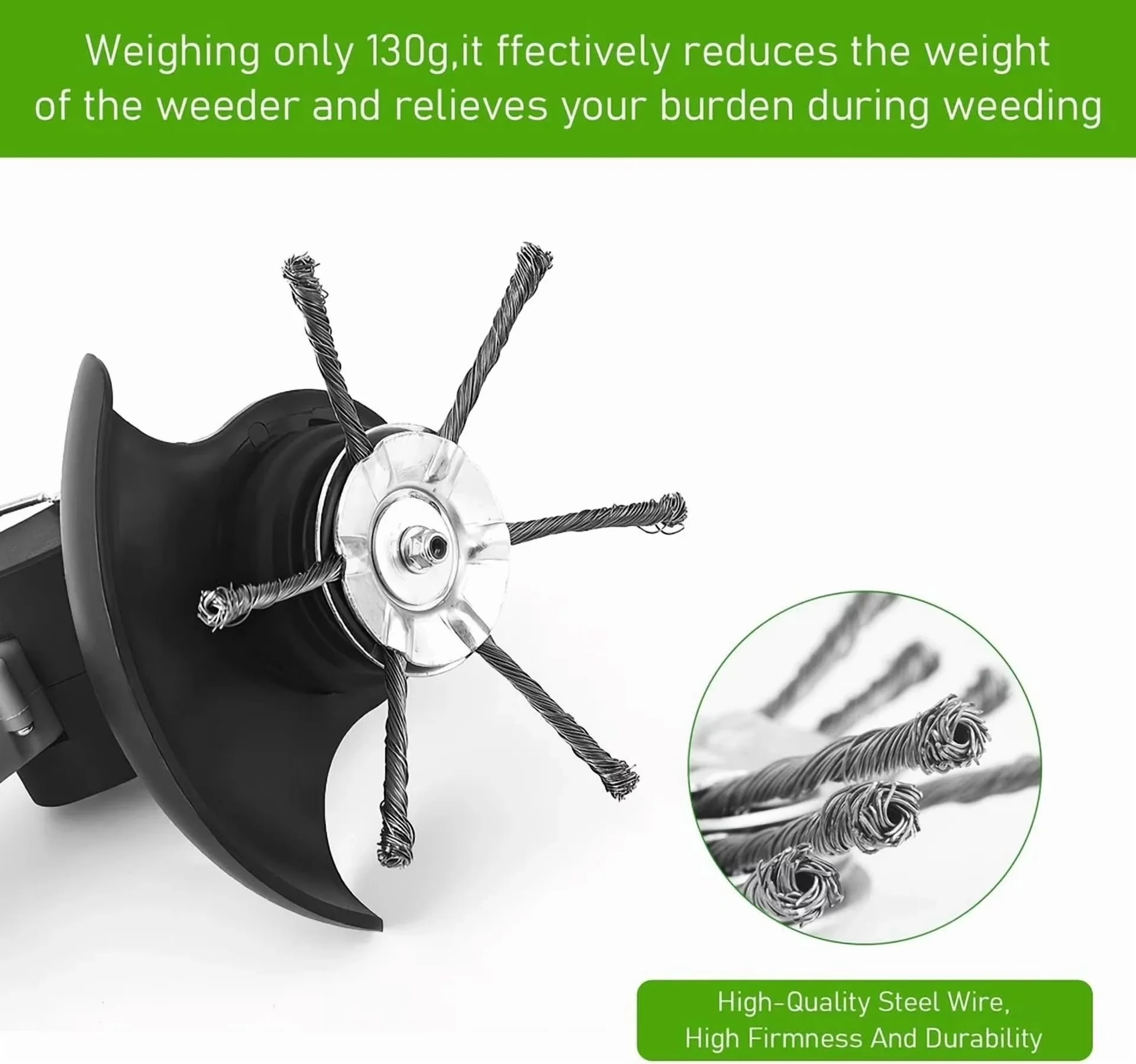 Premium Replacement Parts Accessory with Ideal, Lithium-Ion 3-Blade Grass Head for Garden - Model DAB80A