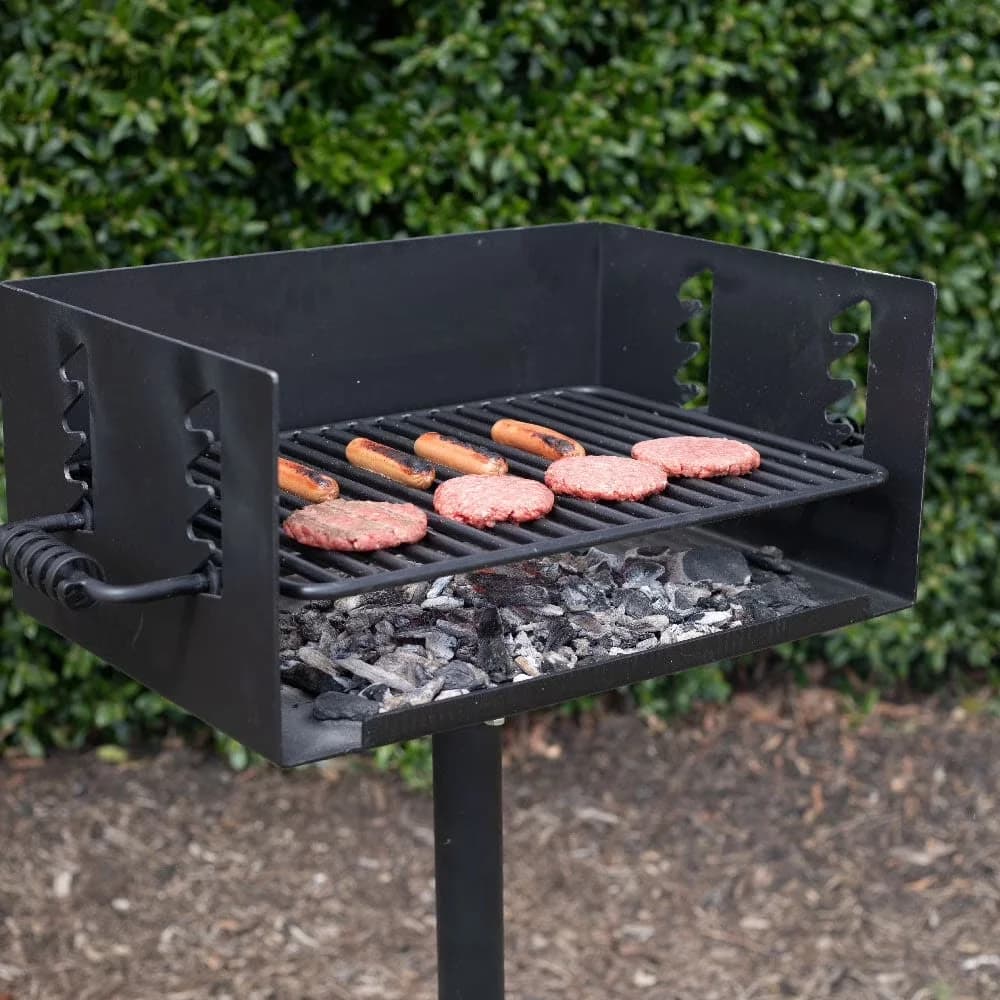 Charcoal Grill Professional with Rust Resistant, Park-Style - Black Steel Model 990FC5