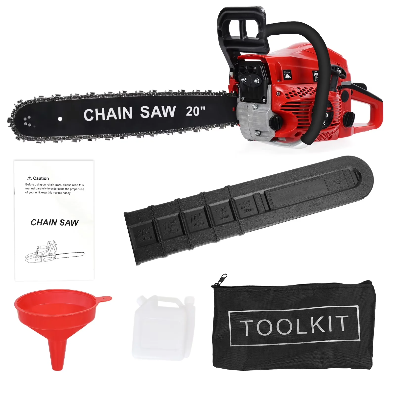 Professional Chainsaw with Automatic Chain Oiler, High-Power Logging Saw - Red Model 7666F4
