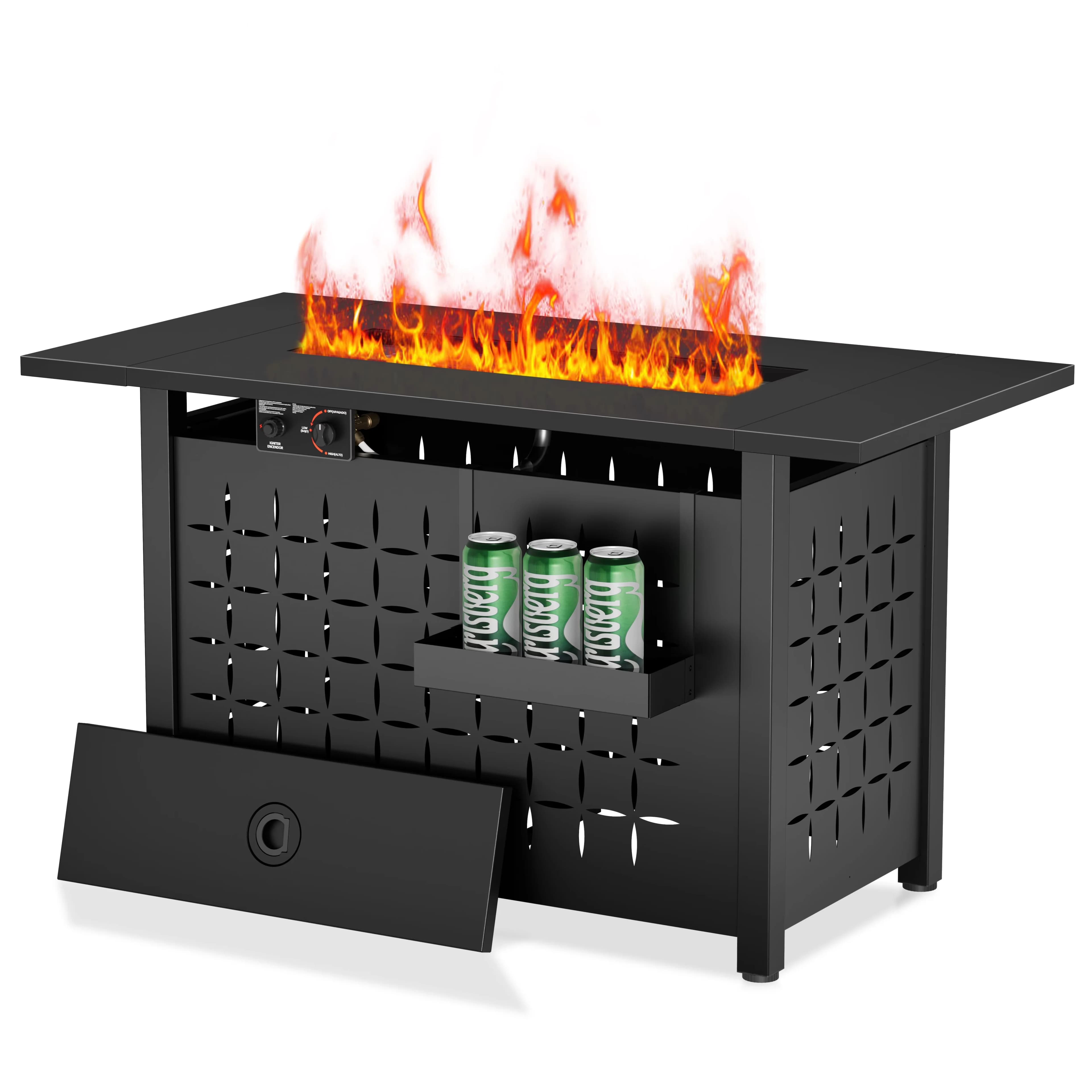 Innovative Outdoor Heating with 60000 BTU, Smokeless, Automatic Shutoff - Black Stainless Steel, Alloy Steel for Garden Model 2CF6C1