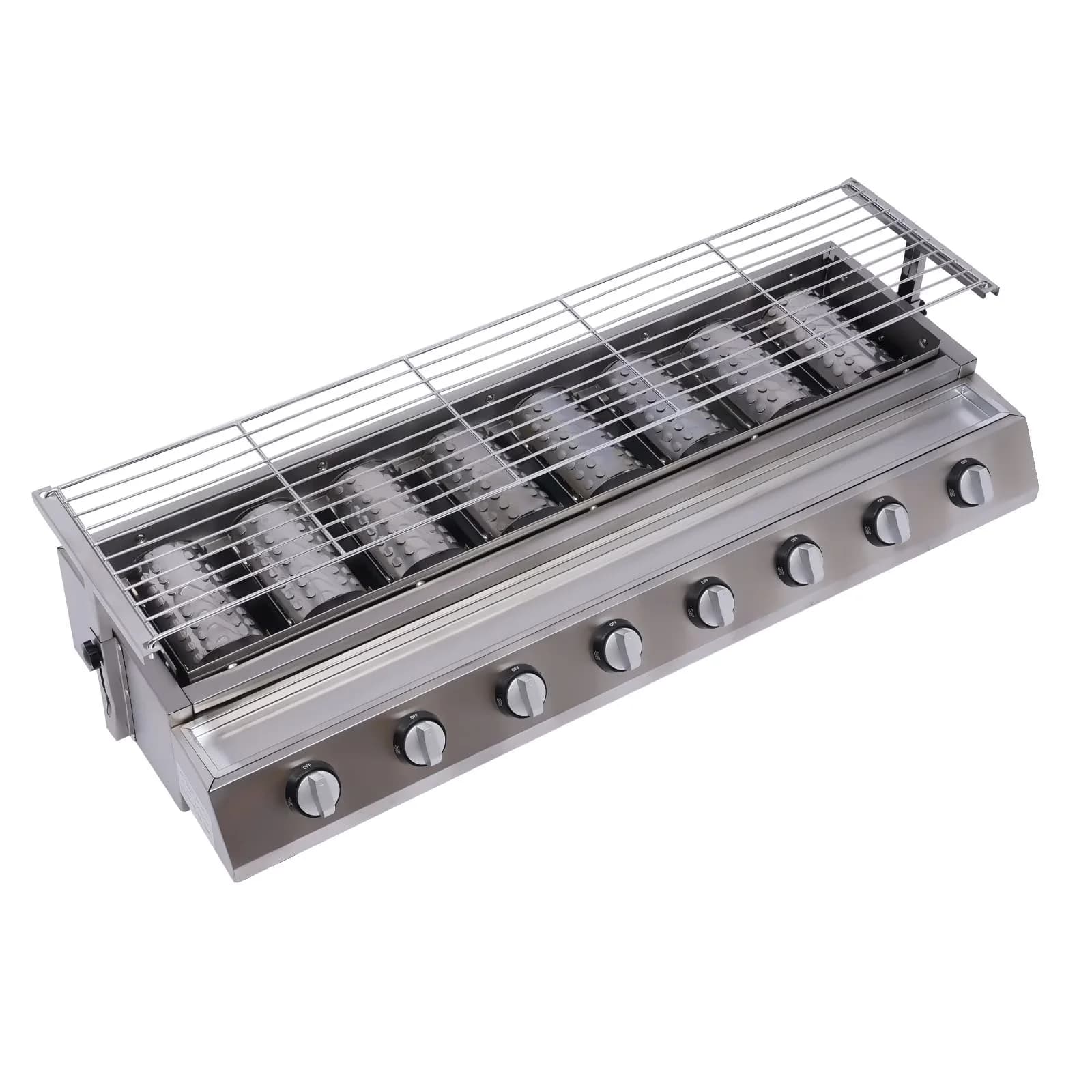 Versatile Gas Grill with Portable, Material: 201 Stainless Steel - 201 Stainless Steel Silver Model 0944DE