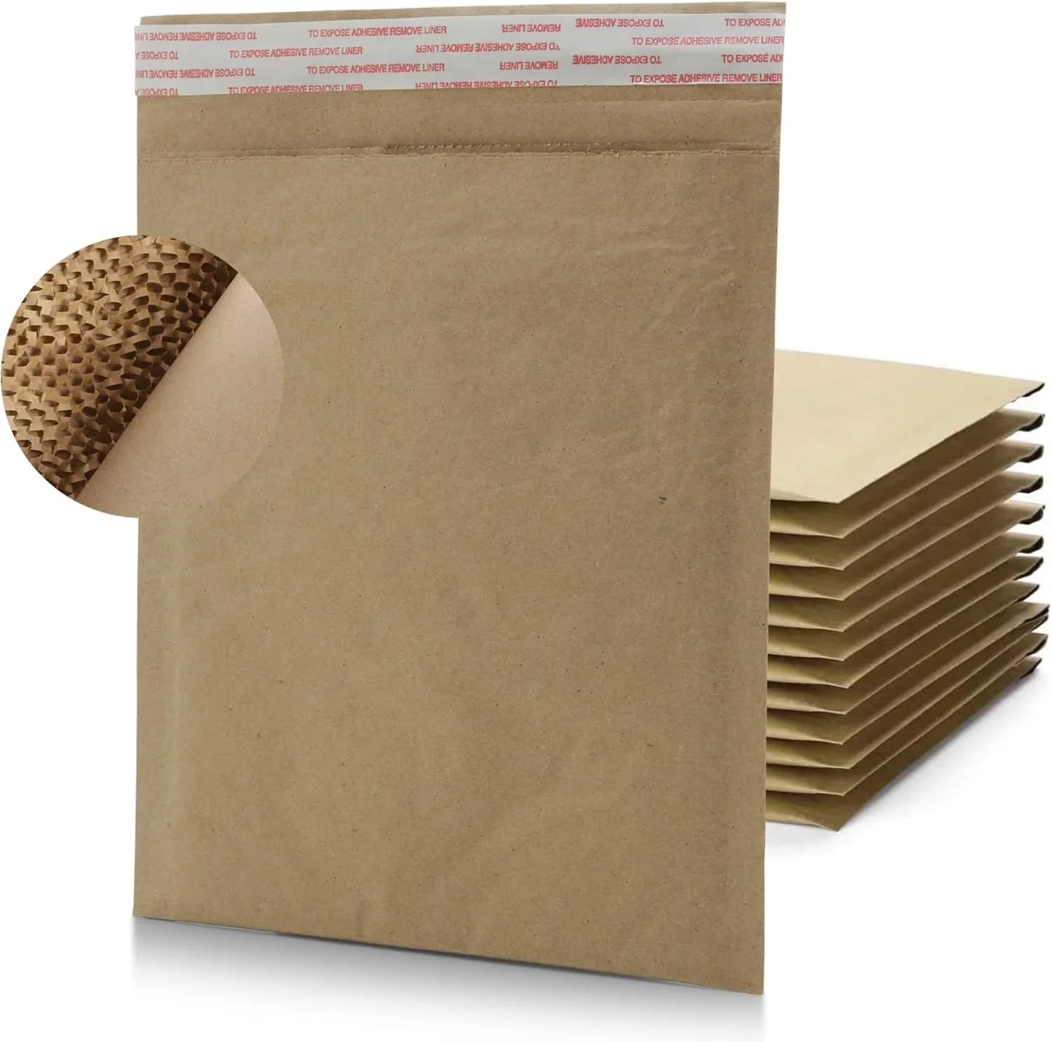 Moving Compact with Durable Shipping Envelopes, Recyclable Self-Seal Padded Envelopes - Brown Hex Coat Paper for Small Model E86005