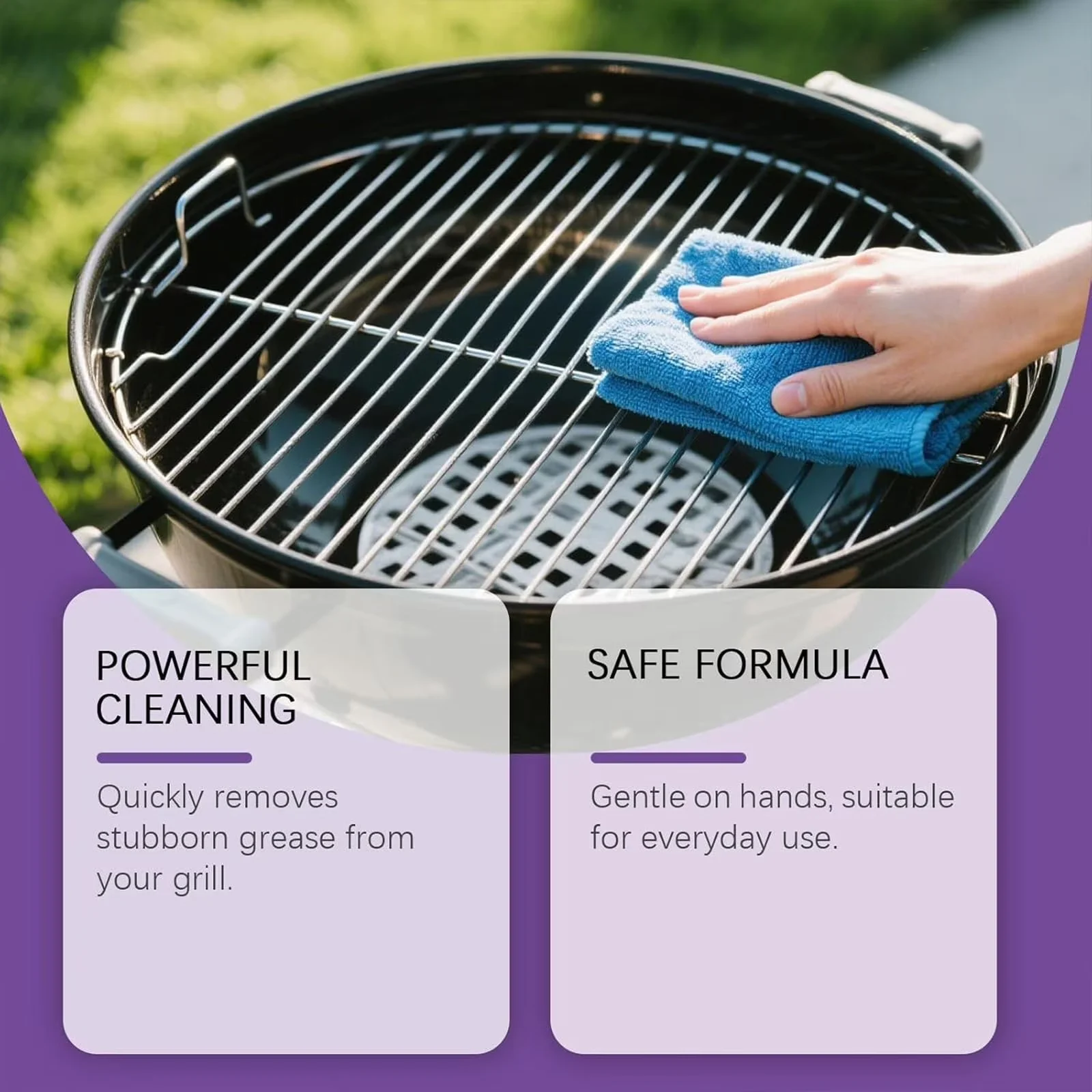 Quality Combo Grill with Portable, Fast-Acting Heavy-Duty Degreaser Spray for Outdoor - Model E23E21