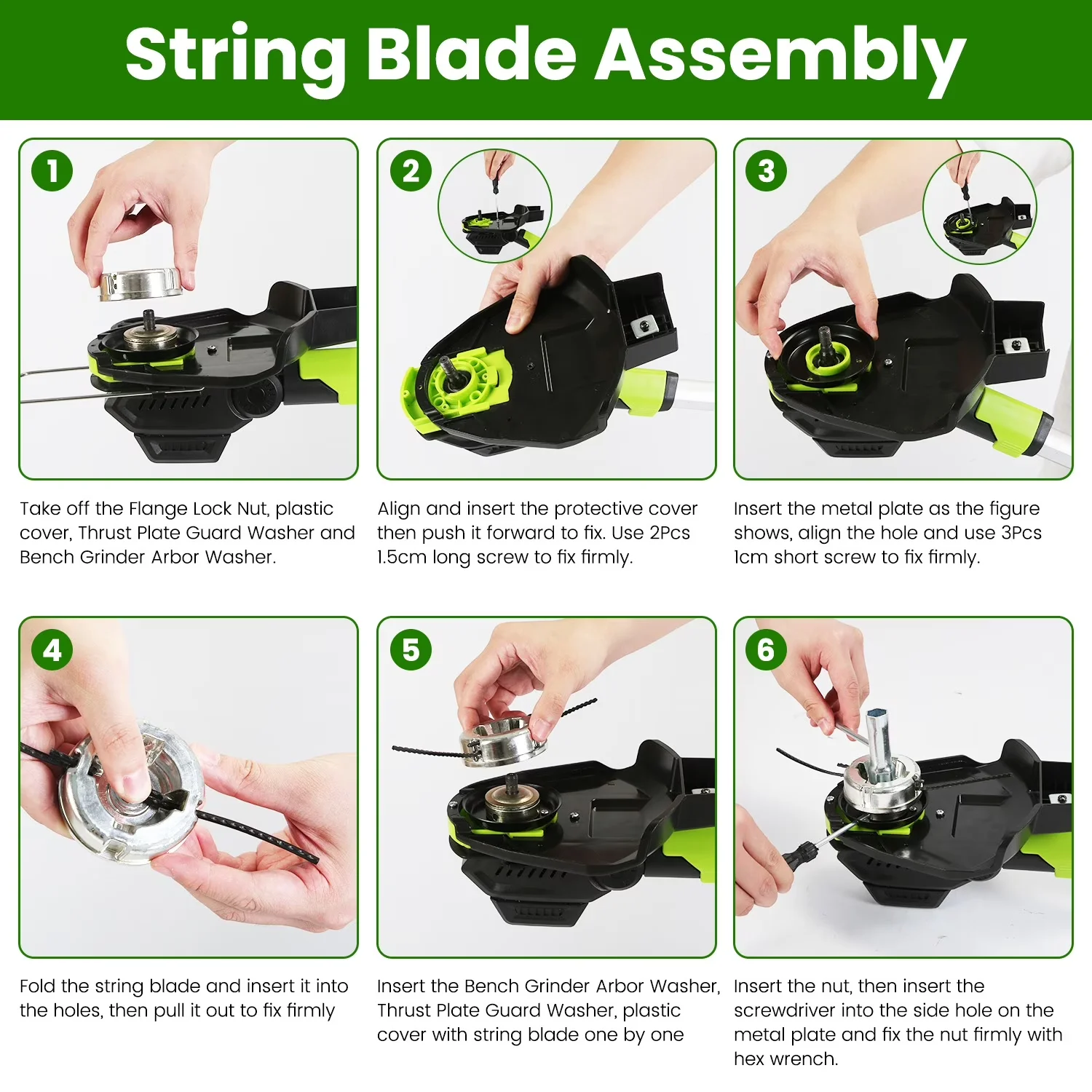 Premium String Trimmer with Battery, 21V, 21V Electric Weed Edger Cordless - Green Model 41AFF0