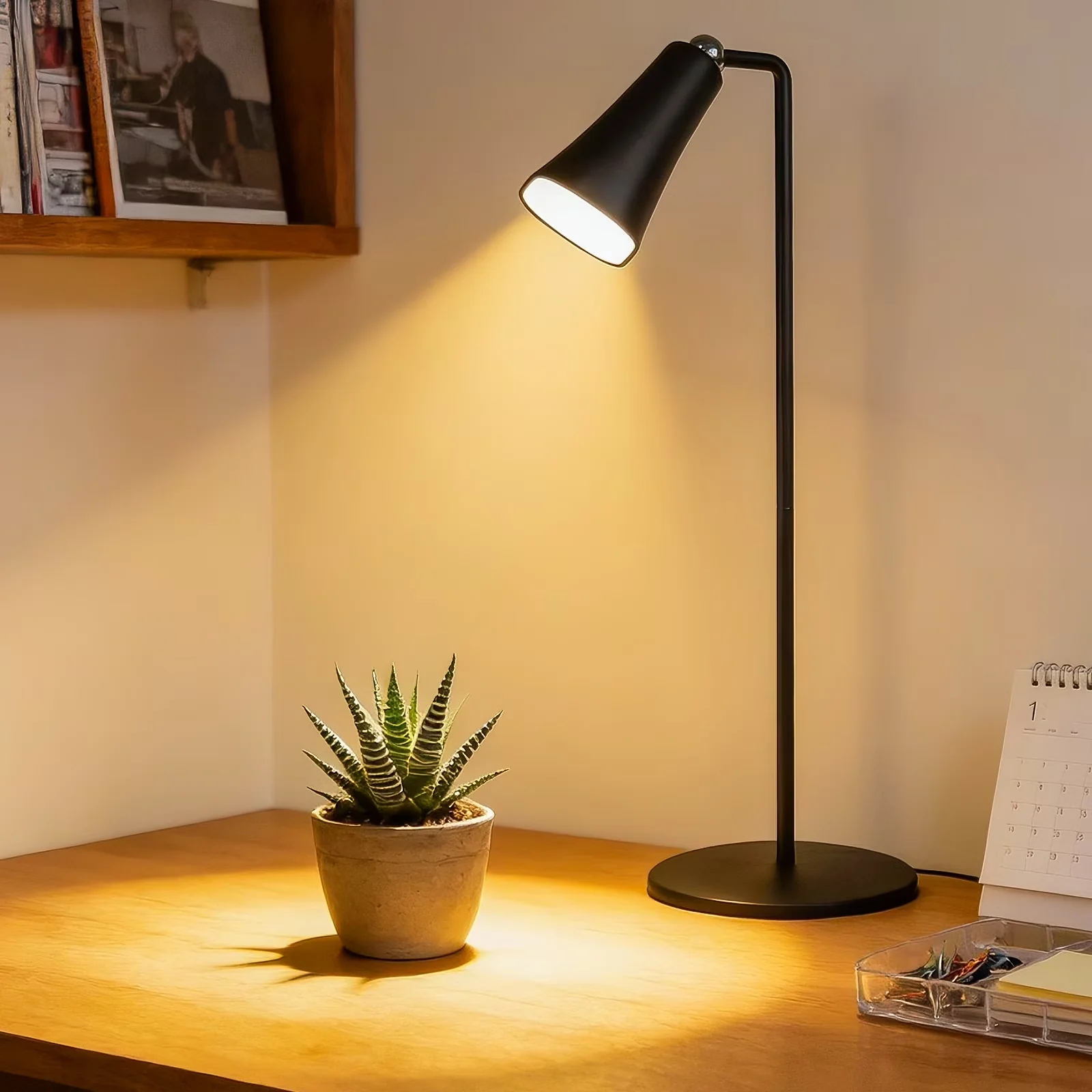 Premium Desk Lamp with LED, Battery, Lamp Body Material: ABS - Plastic Black Model 341893