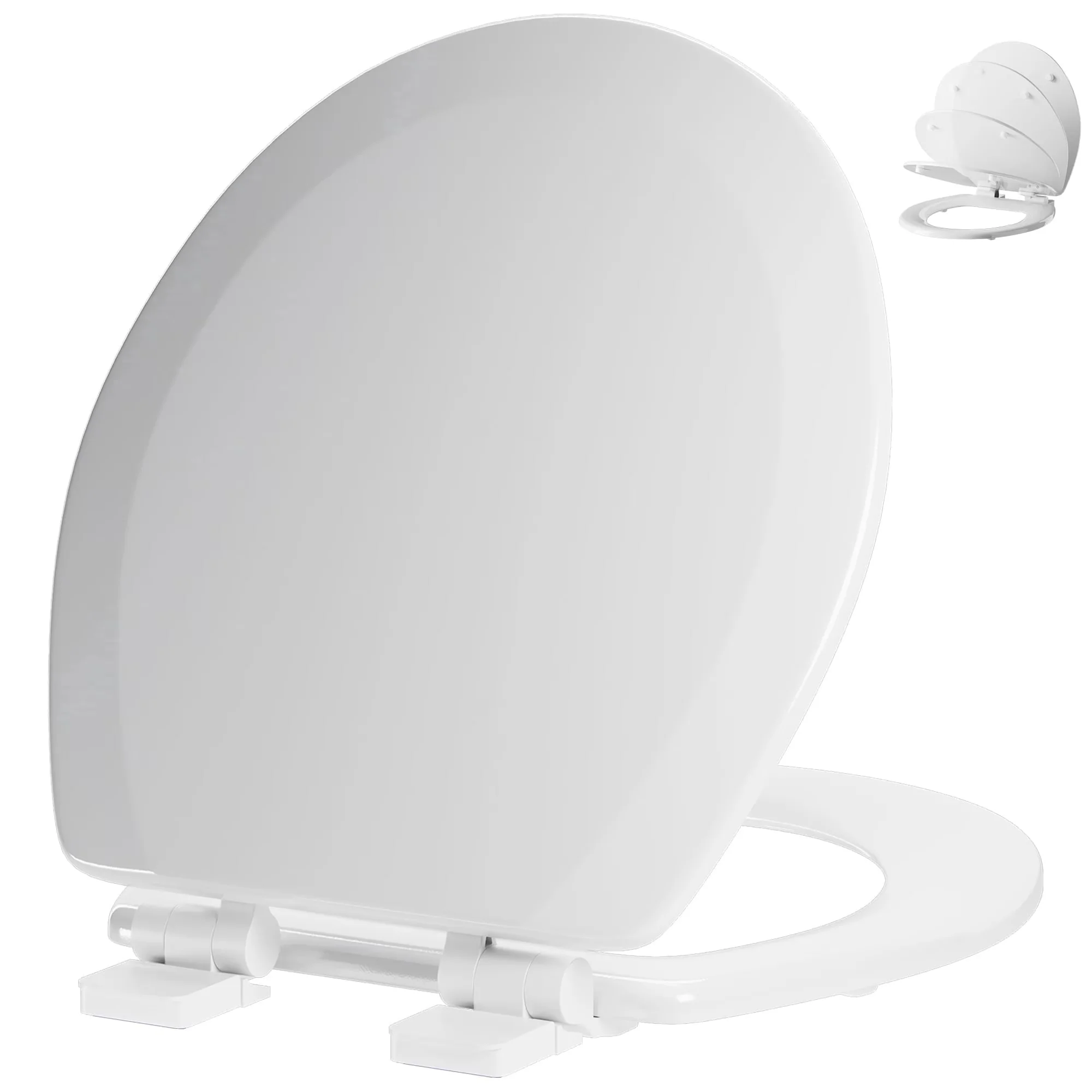 Toilet Seats And Lid Professional with Adjustable, Round 16.5'' ) - White Molded Wood Model 6AE3E2