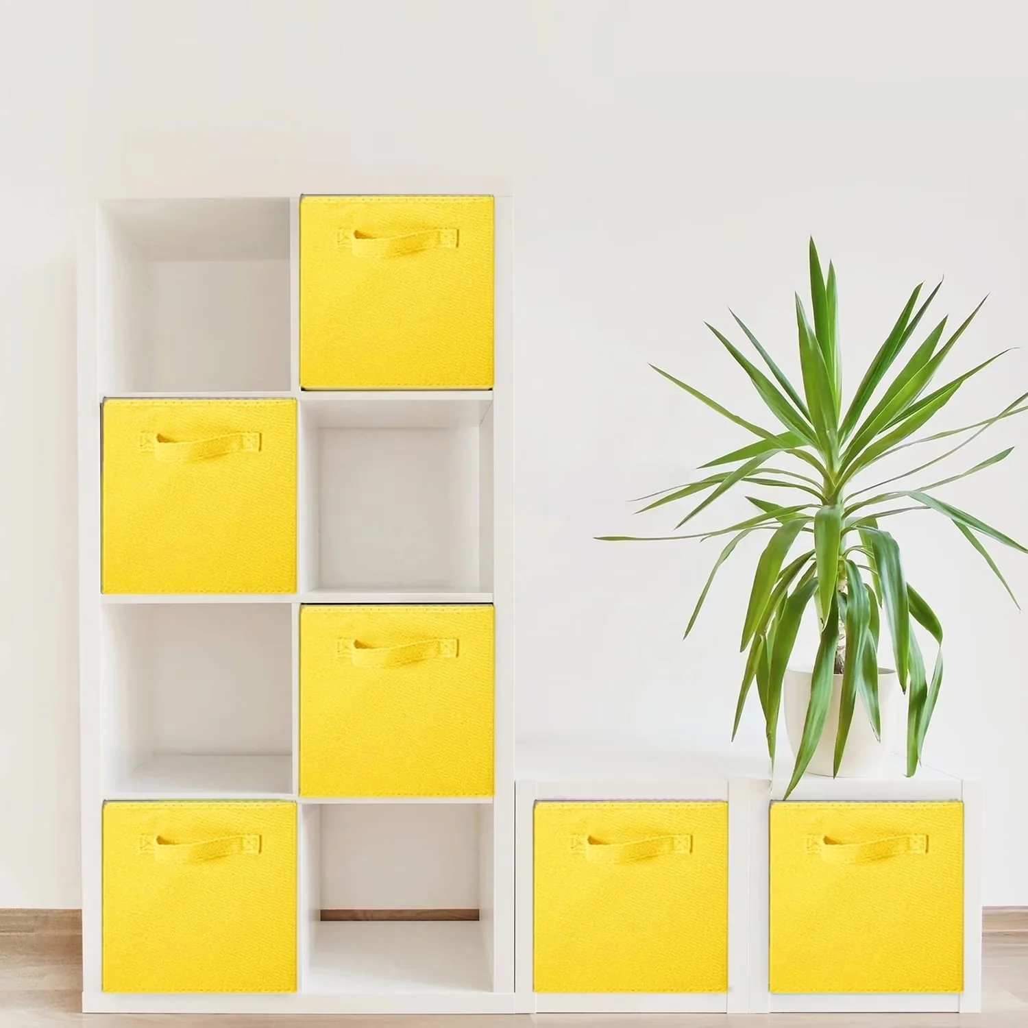 Garage Storage Supply Modern with Collapsible, 6 Pcs Foldable Cloth Organizer Drawer - Nonwoven Polypropylene And Cardboard Yellow Model 4CBF43