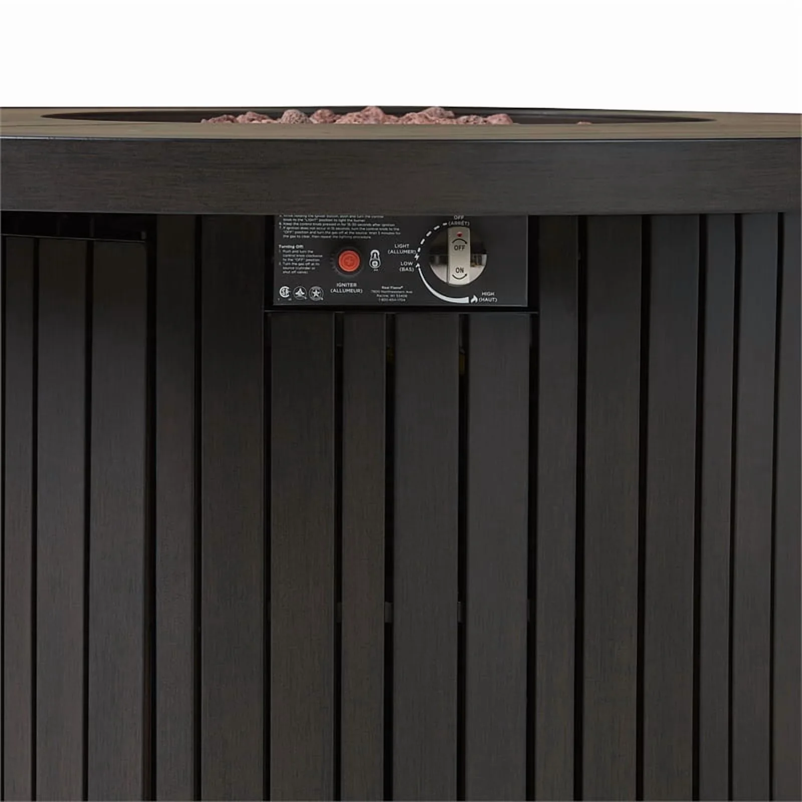 Outdoor Heating Compact with Battery operated, push button ignition, Heat output: 50,000 BTUs - Aluminum Bronze Model B6E9E8