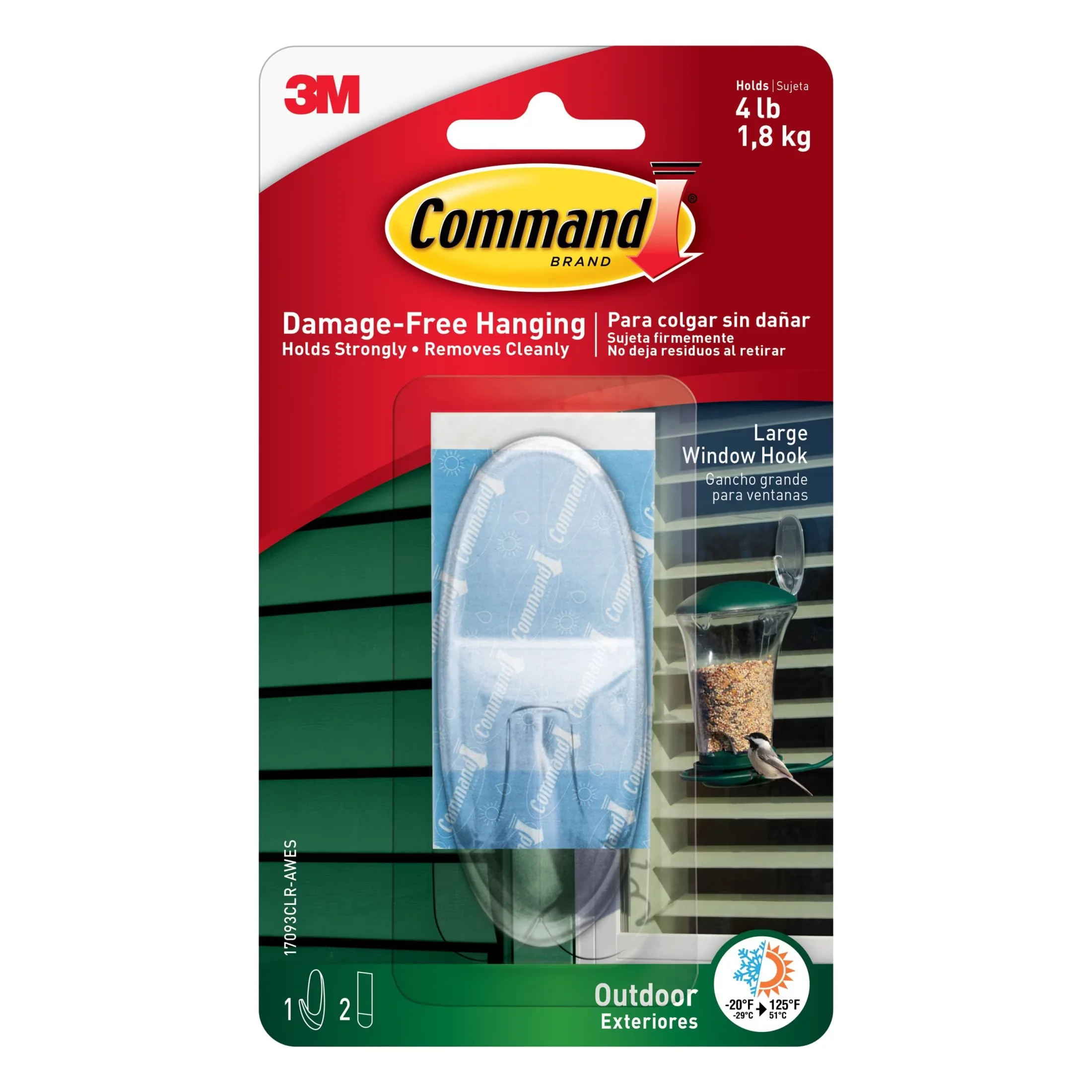 Innovative Damage-Free Hanging with Wall-Mountable, Easy Installation, 2 Strips/Pack - Clear Plastic Model A85155