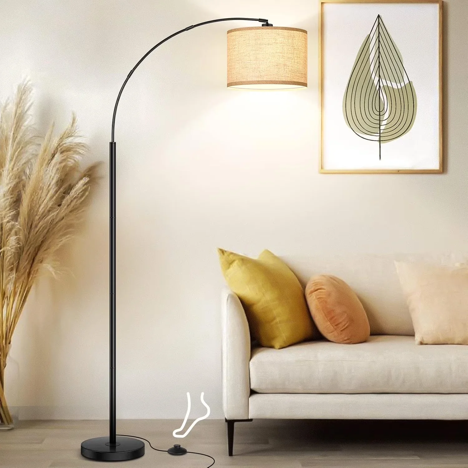 Innovative Floor Lamp with LED, Modern, Energy Efficient - Metal Beige Model 31D2FB