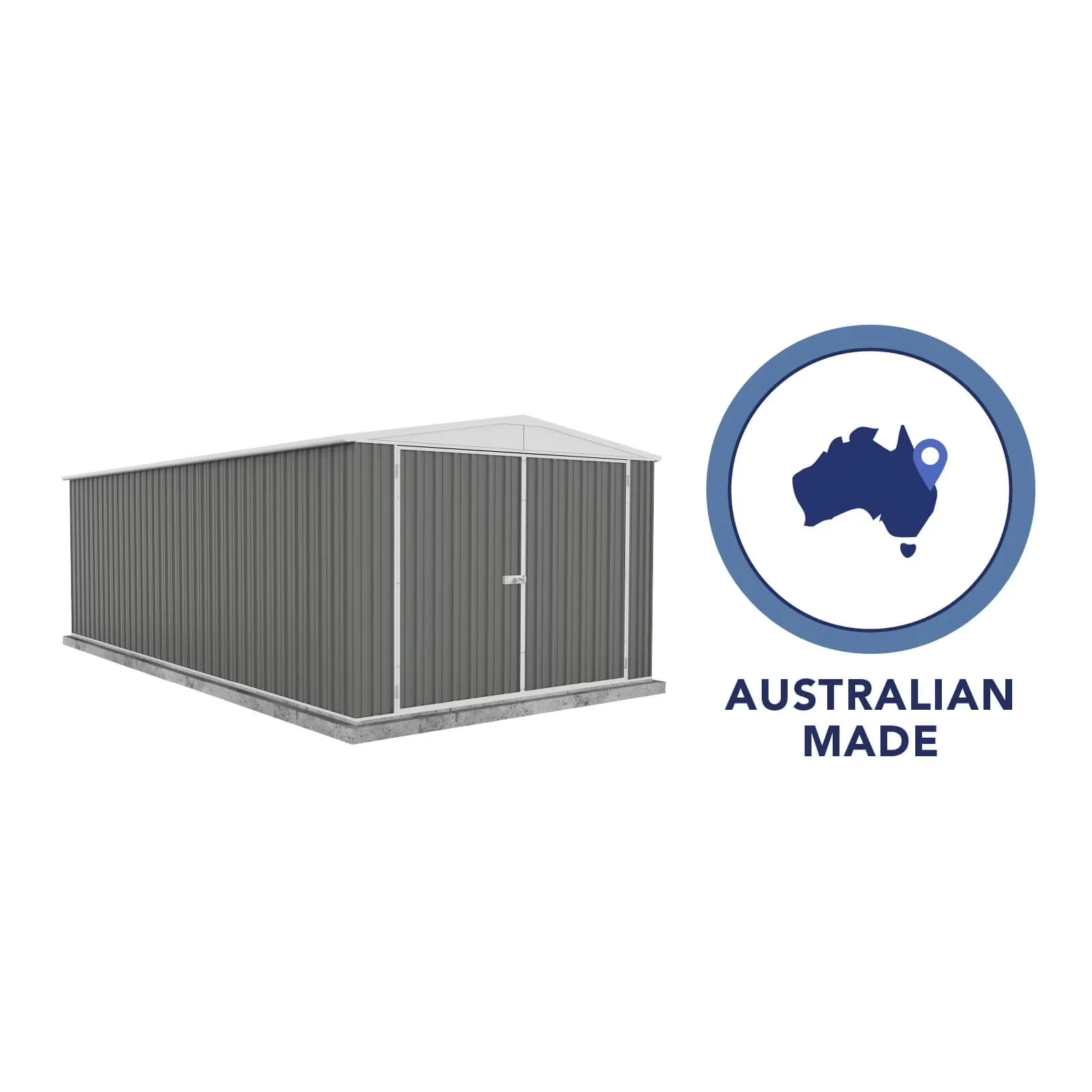 Professional Shed with Woodland Gray - Gray Steel Utility - Professional Series Model F7FA67