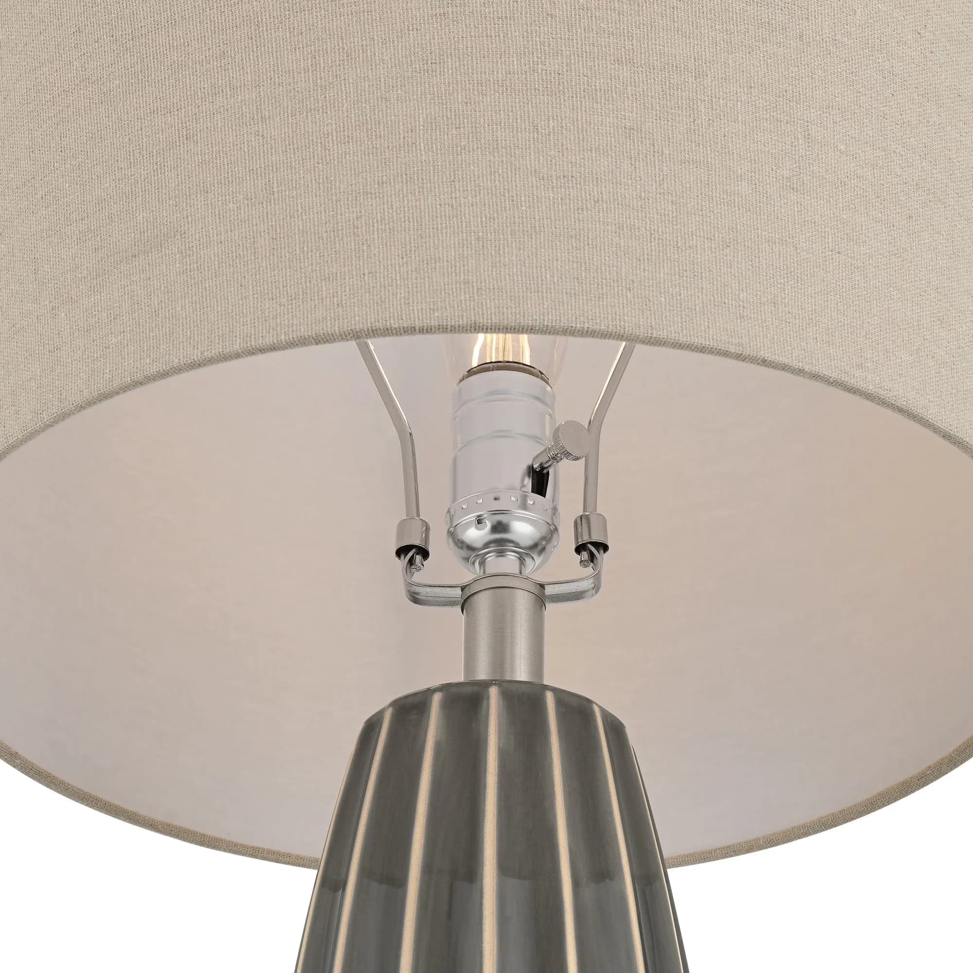 Table Lamp Versatile with Transitional, Dimmable - Black Ceramic 1/2 - Commercial Quality Model AD866B
