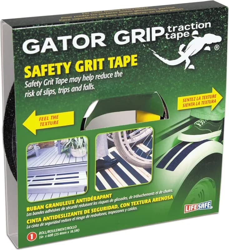 Building Material Sleek with 1" x 60', Gator Grip: Anti-Slip Tape - Black Model B76B28