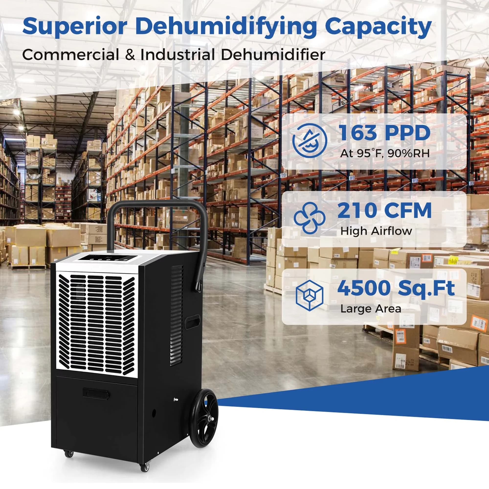 Dehumidifier Premium with Built-In Pump, 163 pt White - White - Essential Collection Model EC77F9