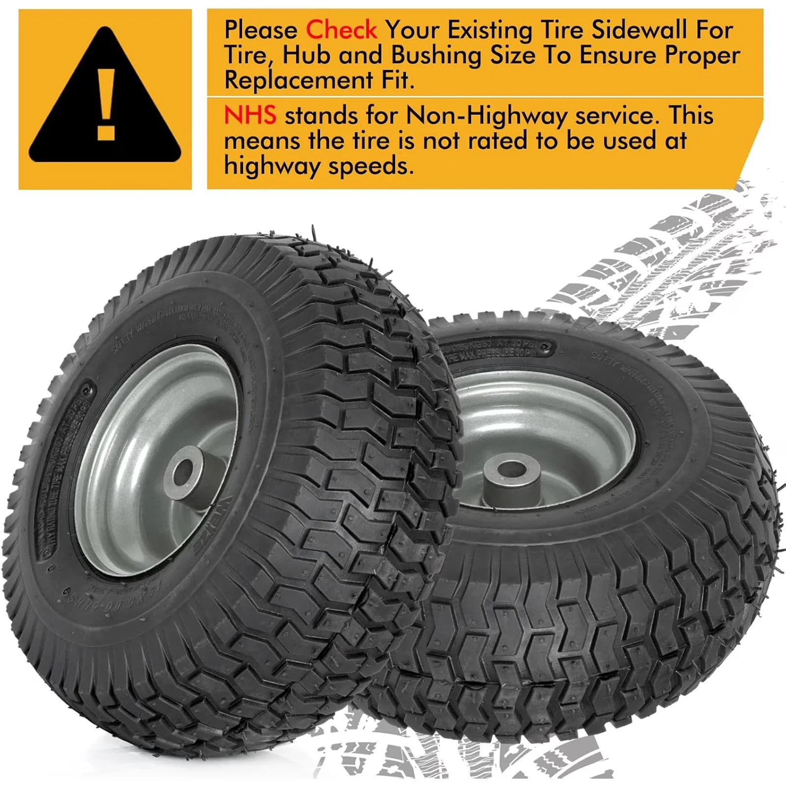 Sleek Lawn Mower Tire with Set Of 2 - 00-6 - Durable Build Model A23DEF