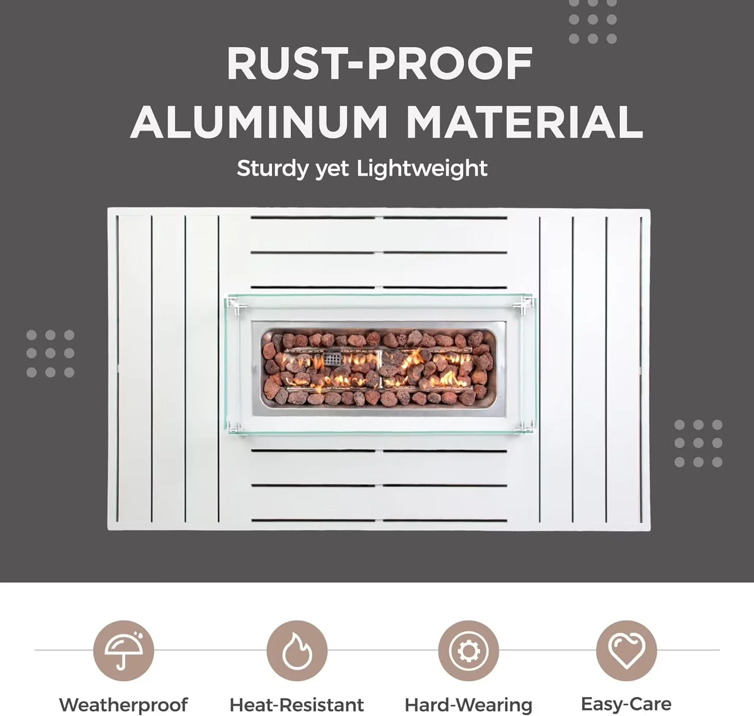 Reliable Outdoor Heating with 50000 BTU, Weatherproof - White Aluminum Model F8BA54