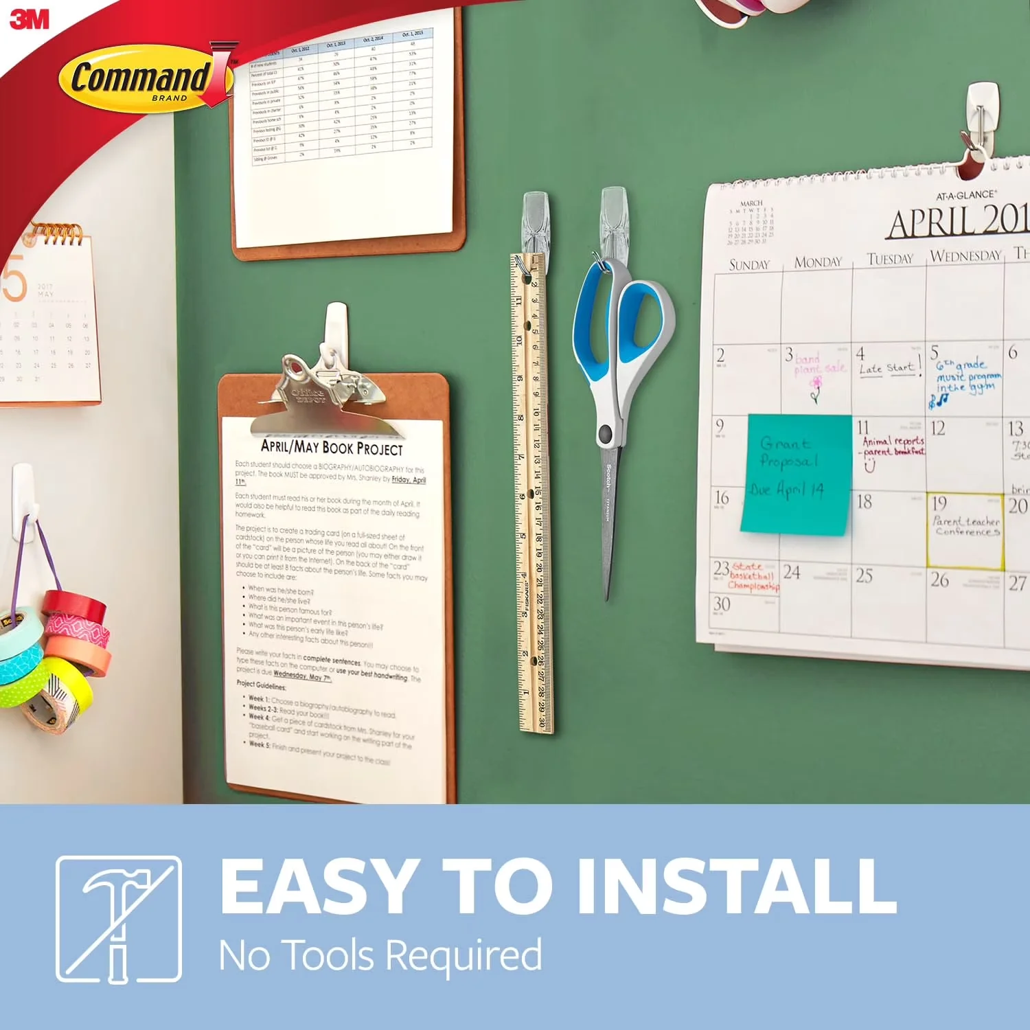 Damage-Free Hanging Modern with Easy Installation, Wall-Mountable, Wire Toggle Hooks - Clear Plastic Model 2B740E