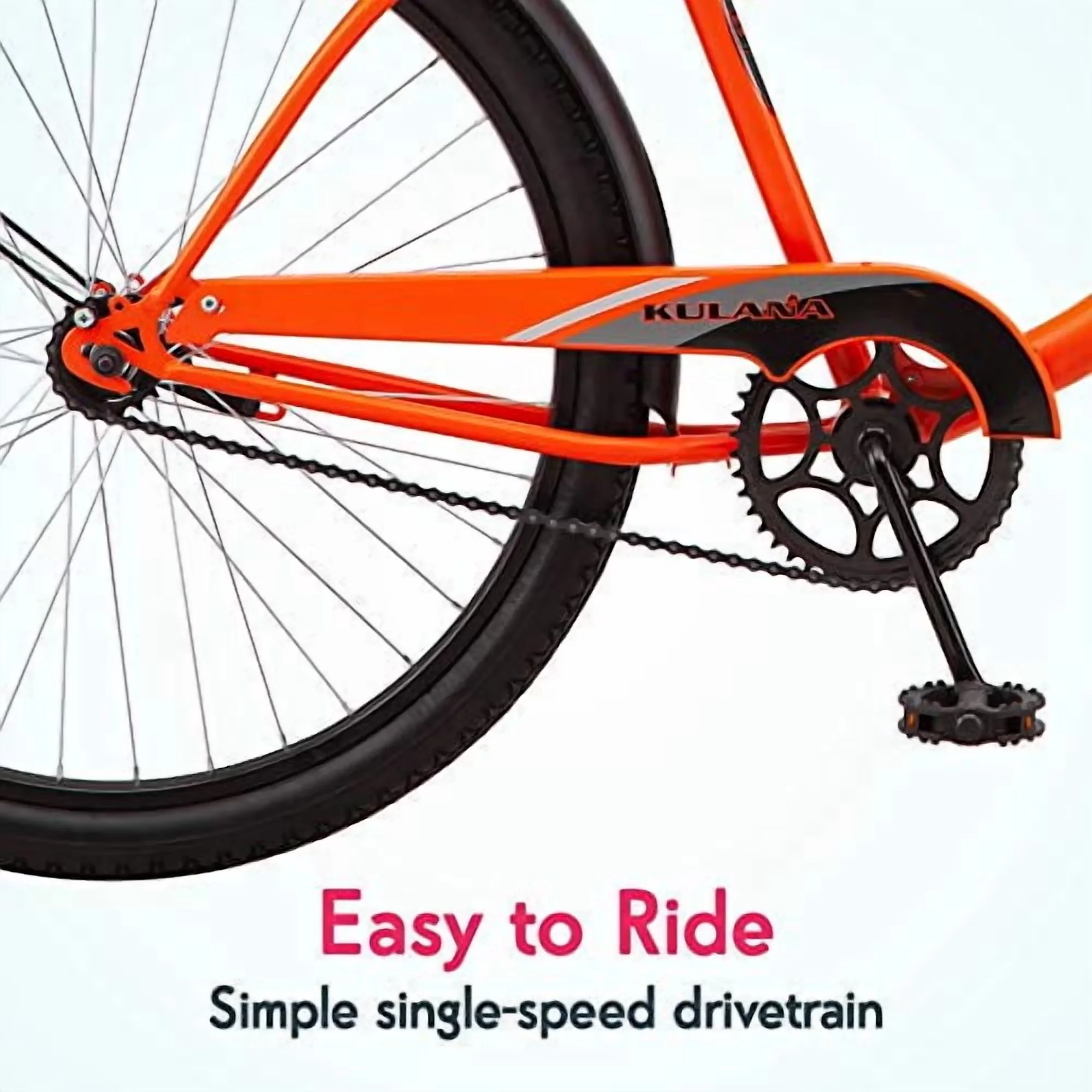 Cruiser Bike Quality with Adjustable Seat Height, 26 In. Wheels - Orange/Black Model AAA7A5