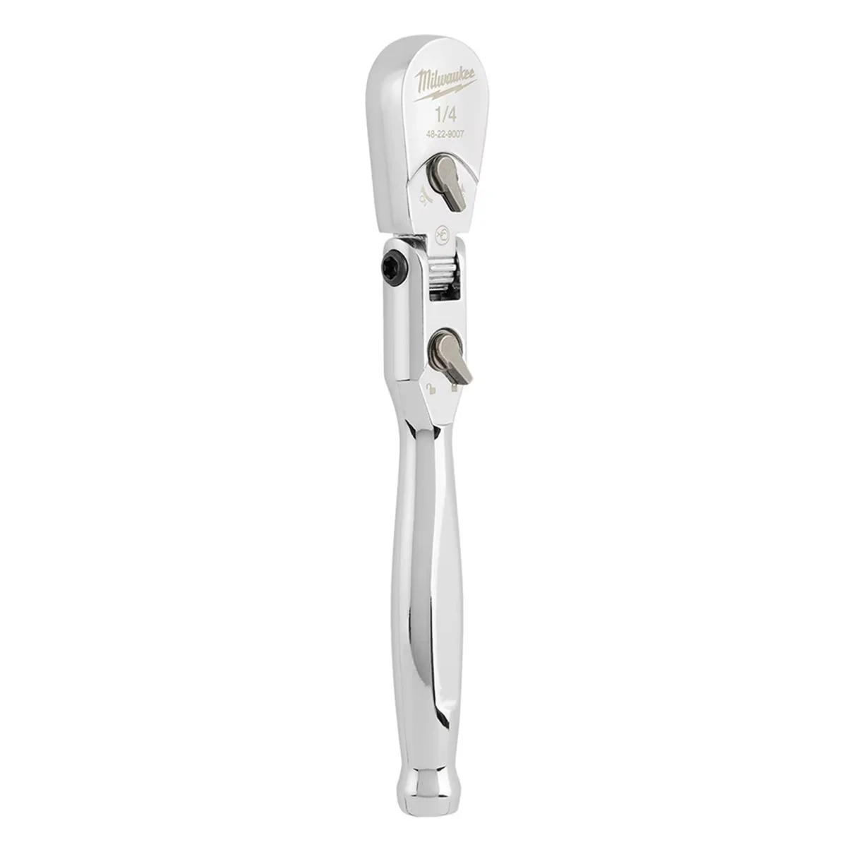 Sleek Hand Tool with 90-tooth design, 1/4" Drive 6" Flex Head Ratchet - Silver Model 048577
