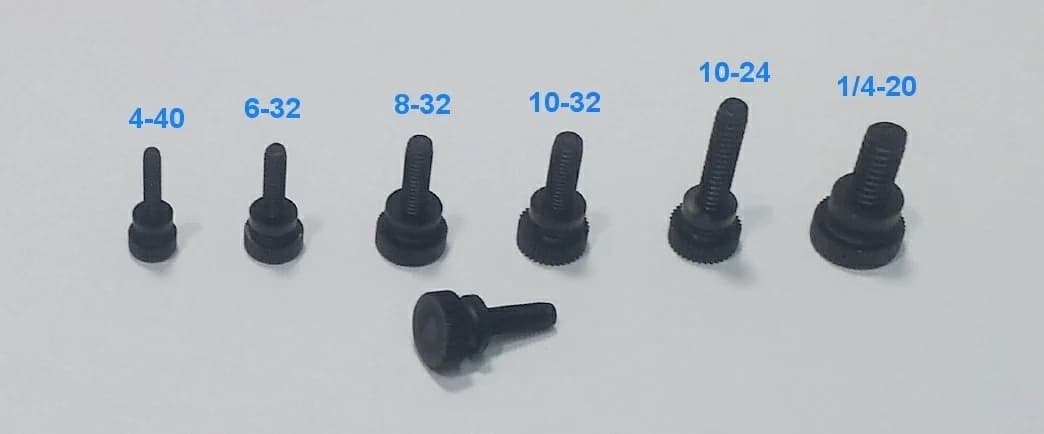 Durable Fastener with Nylon Knurled Thumb Screws, Pack Of Ten Pcs, 6-32 X 1/2" - Nylon Black Model 76AACE