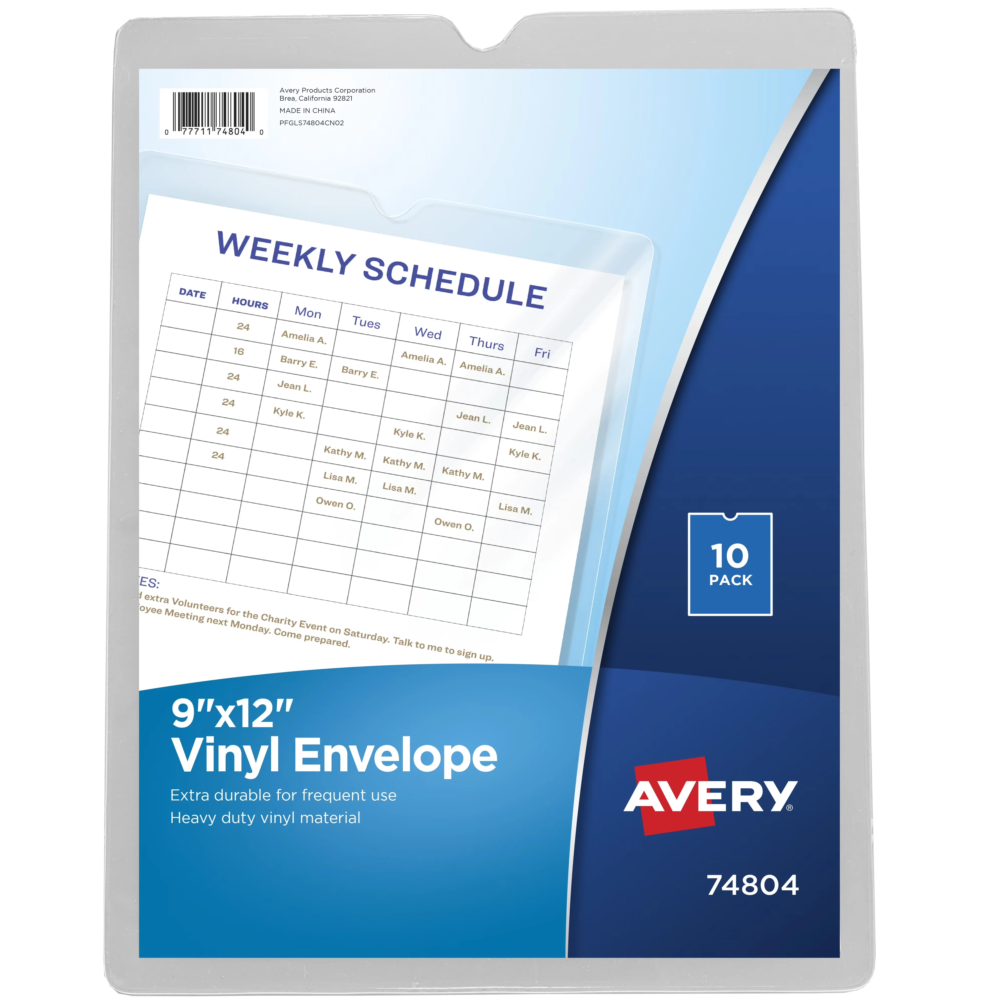 Compact Moving with 9" x 12", Vinyl File Envelopes, 10 Clear Envelopes (74804) - Clear Model 80B2D5