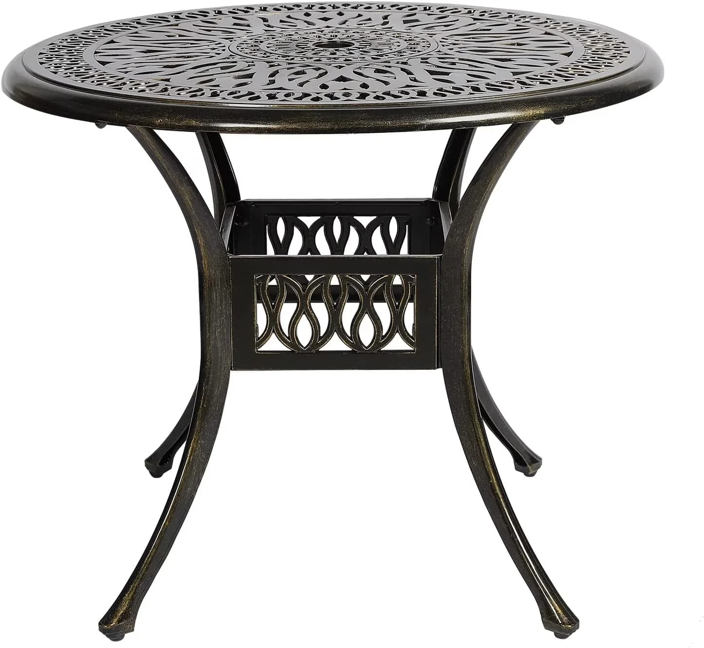 Modern Outdoor Heating with Waterproof, Rustic/Lodge, Umbrella Hole - Cast Aluminum Antique Bronze Model 459642