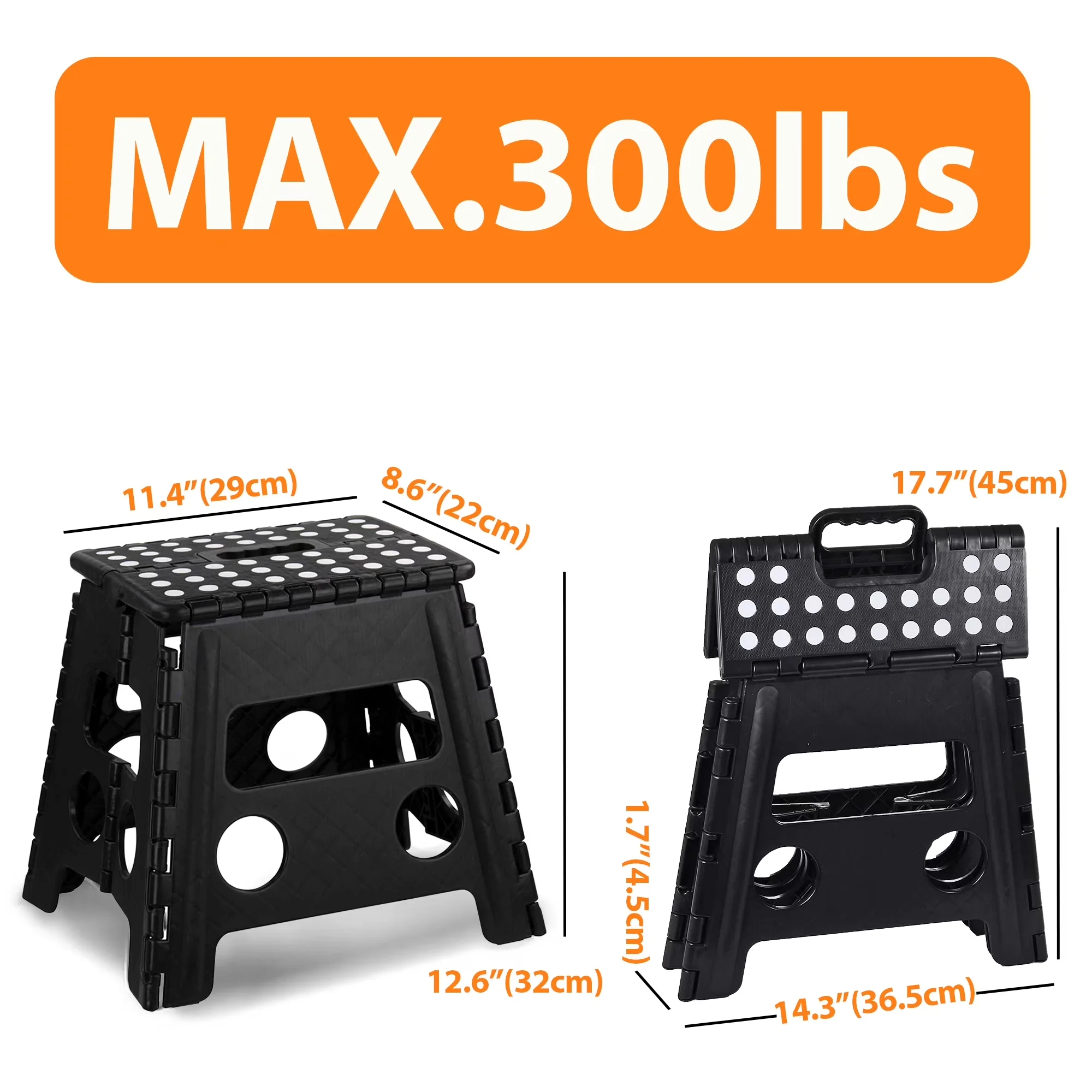 Reliable Ladders And Step Stool with Foldable, Folding - Black Plastic Model 466320