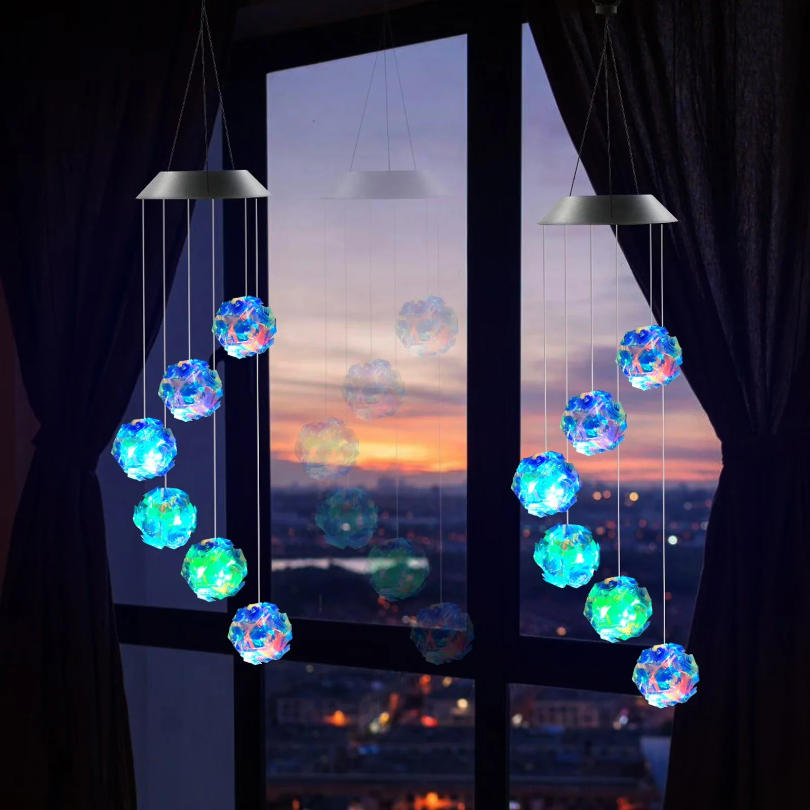 Sleek Novelty Light with LED, Solar, Solar Powered LED String Lights - Multicolor Model 275BDE
