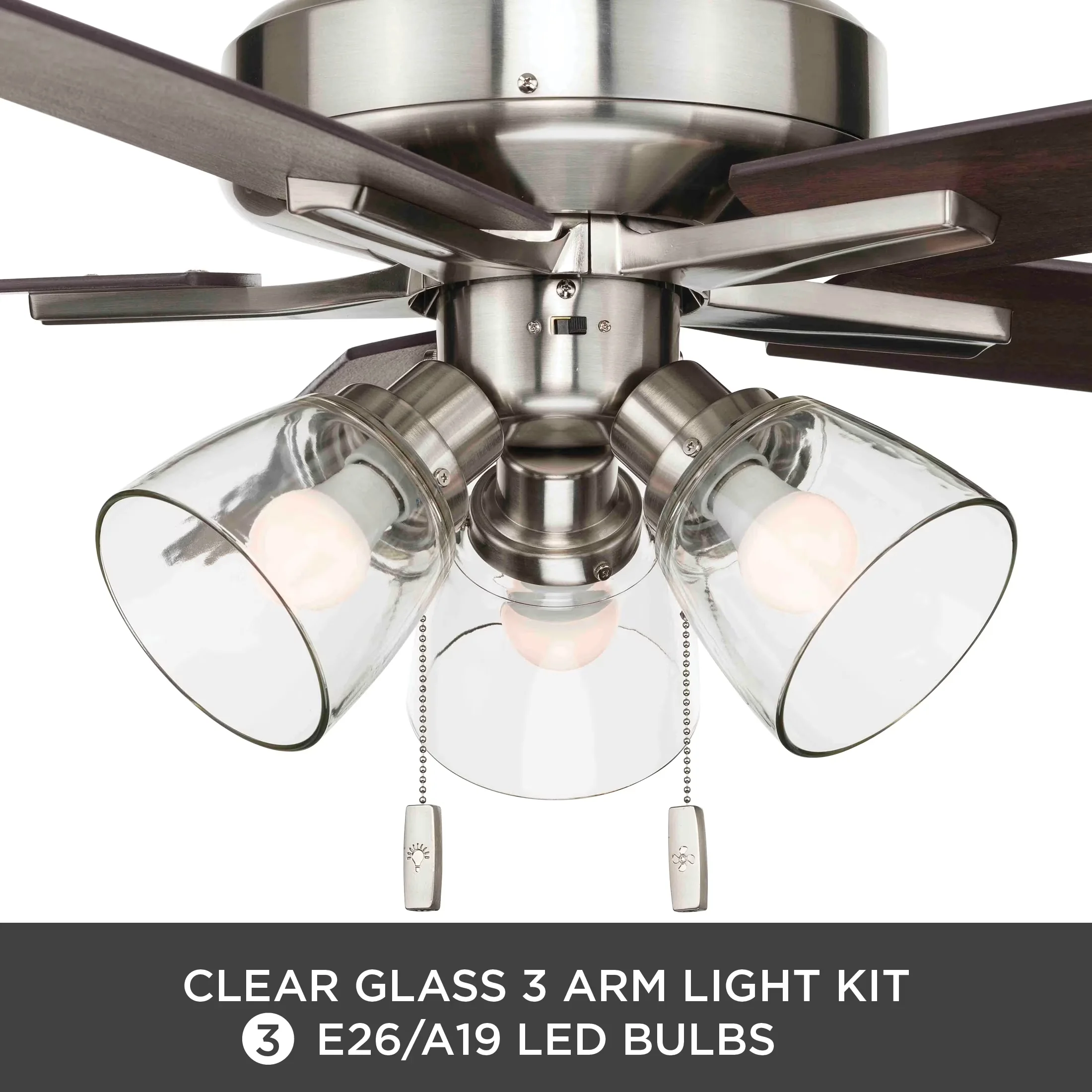 Modern Ceiling Fan with LED, Dimmable, Reverse Airflow - Bronze - Compact and Portable Model 3604D0